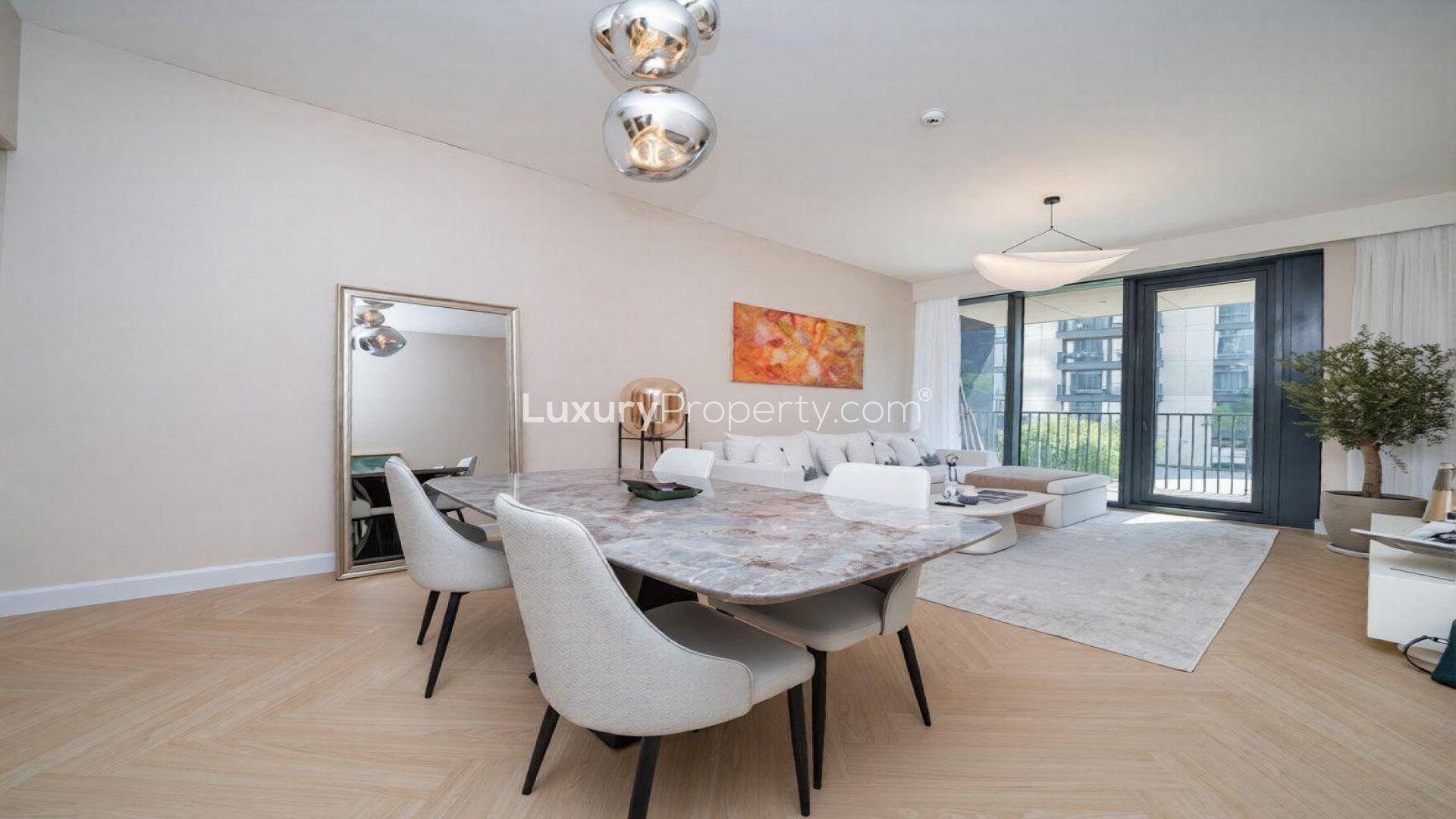 Upgraded two-bedroom apartment with modern kitchen and spacious living area in BLVD Heights