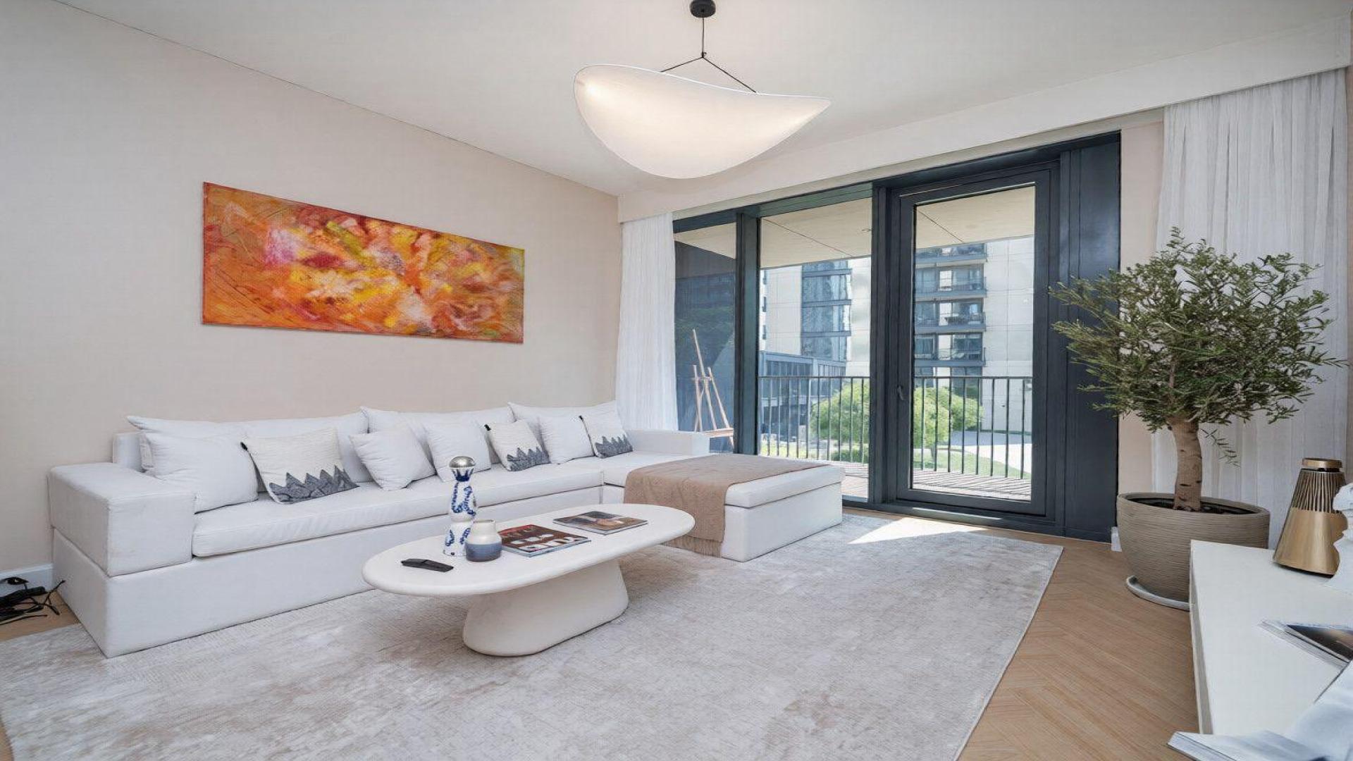 Modern living and dining area in Opera Grand apartment, Downtown, for rent