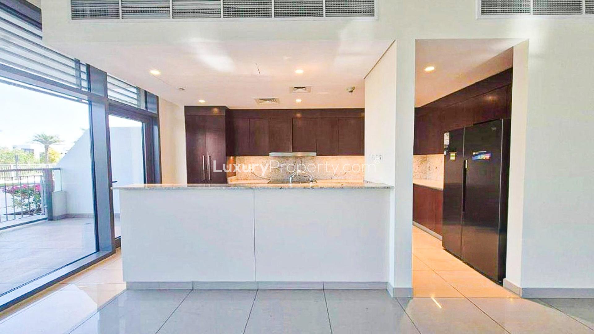 Spacious living area with large windows in Mulberry 2, Dubai Hills Estate apartment