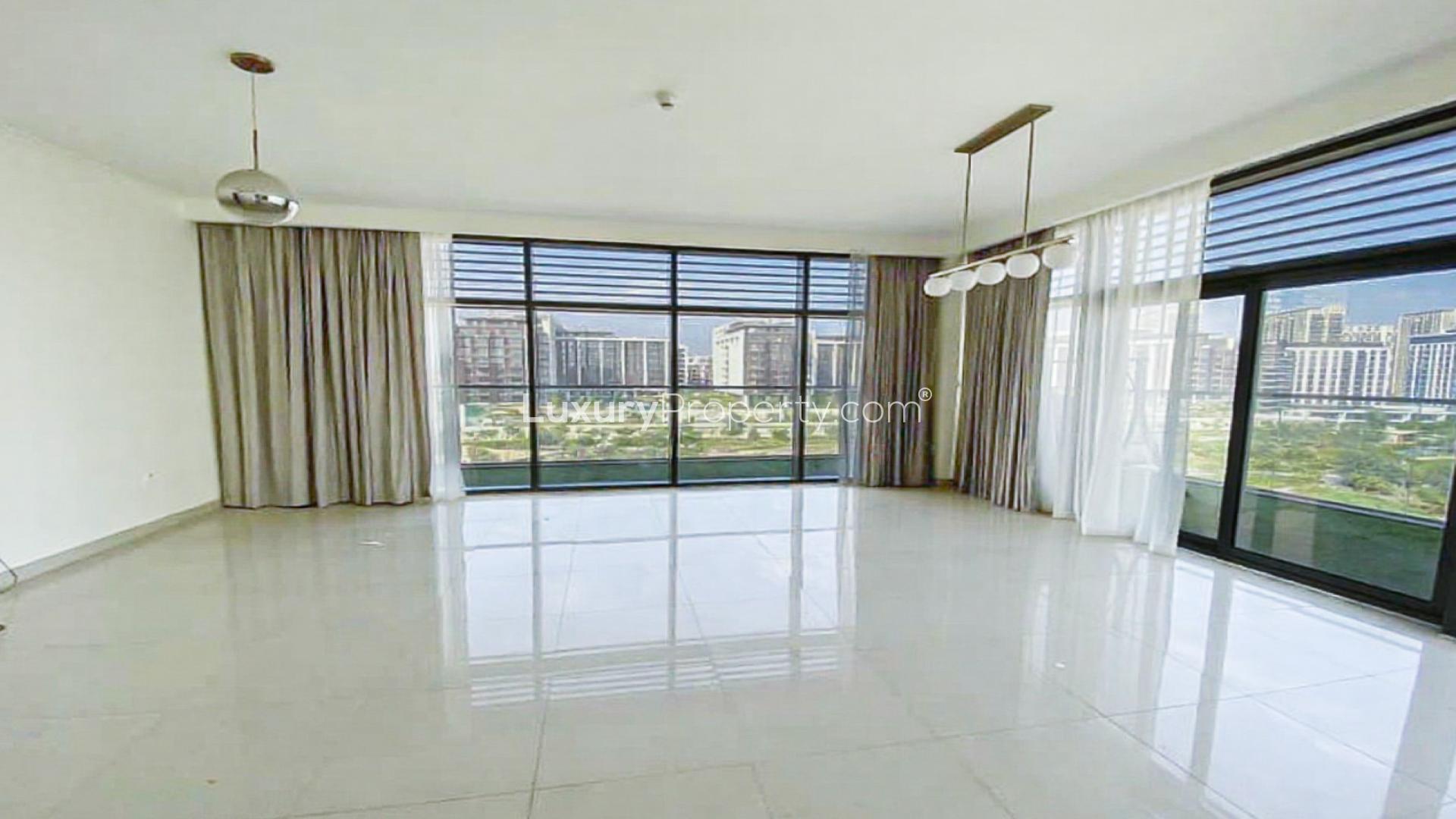 Panoramic view of Mulberry 2 Park Heights community with lush green landscape and pathways