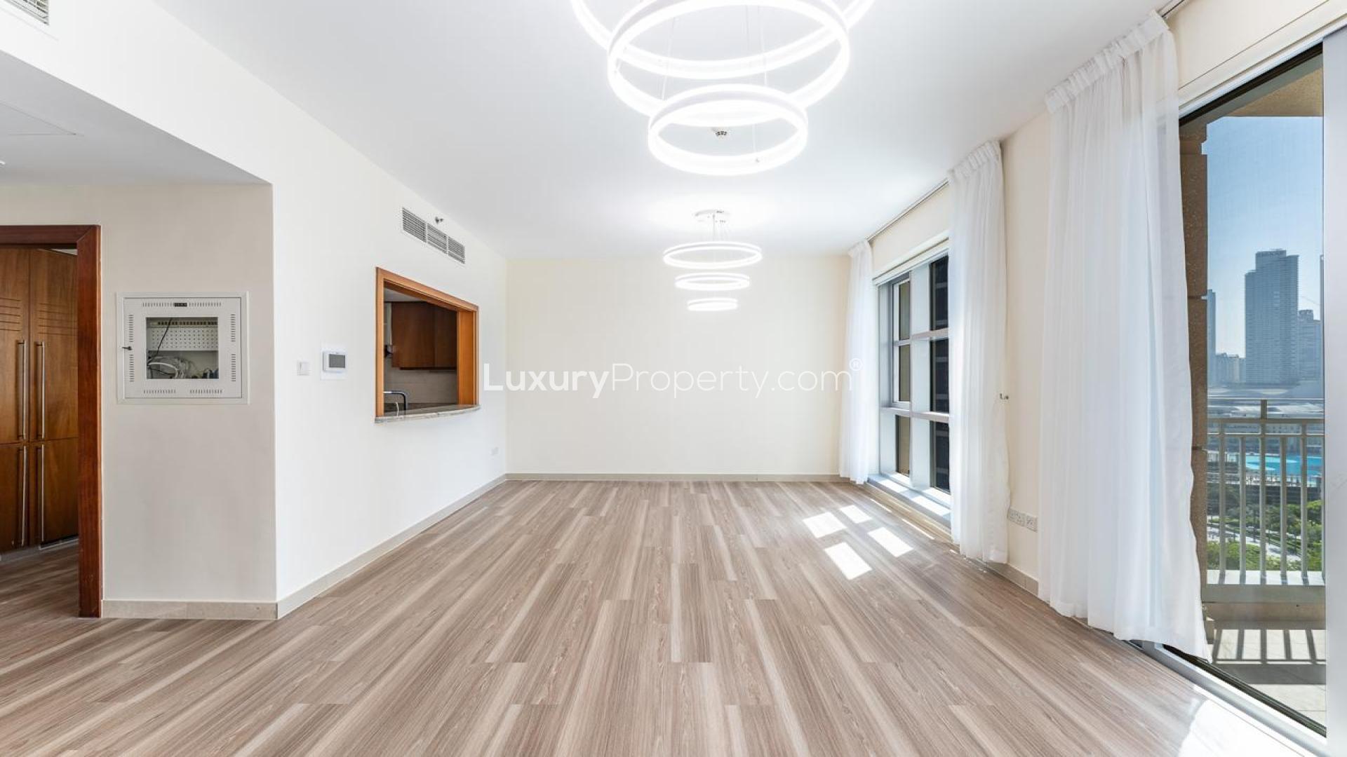 Bright living area in Standpoint Tower 2 apartment, Downtown Dubai, with modern fixtures