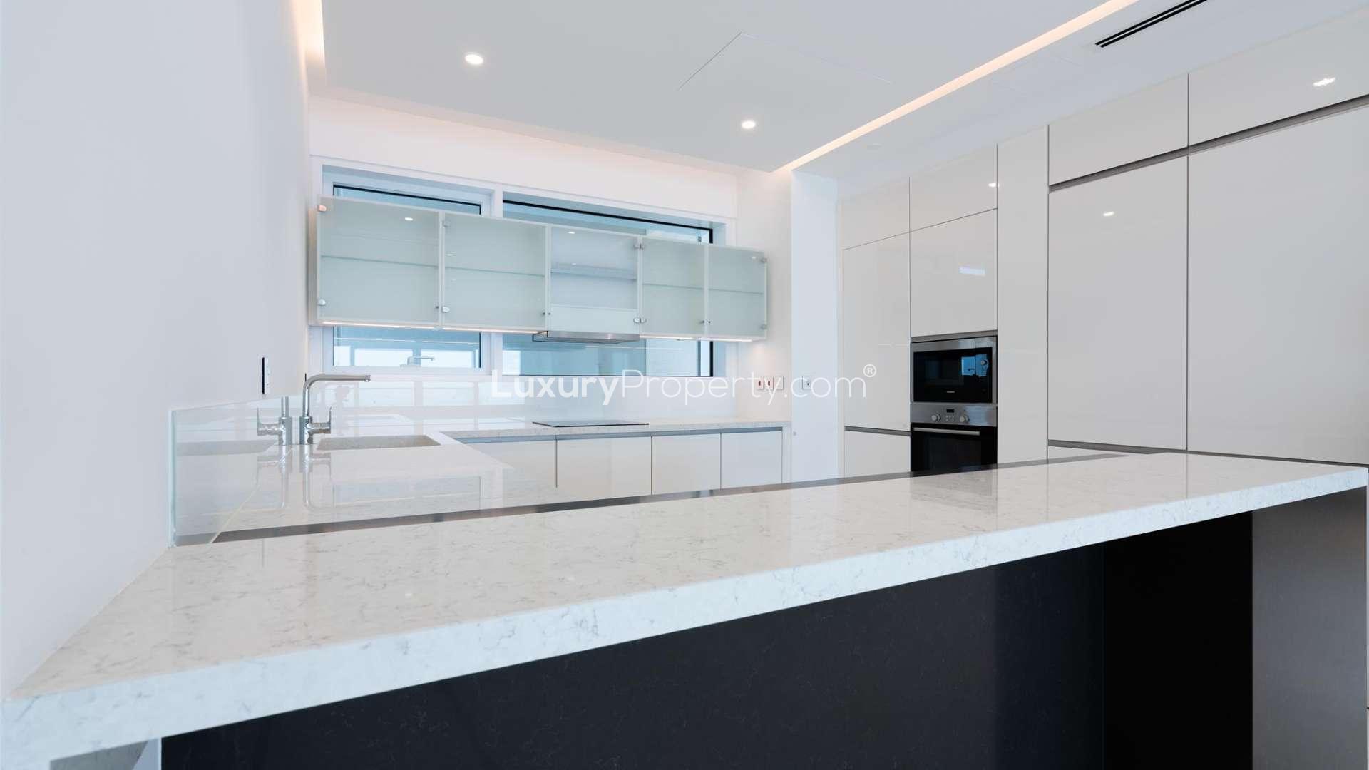 Luxurious beachfront apartment view at 1 JBR, Dubai with ocean and Ferris wheel