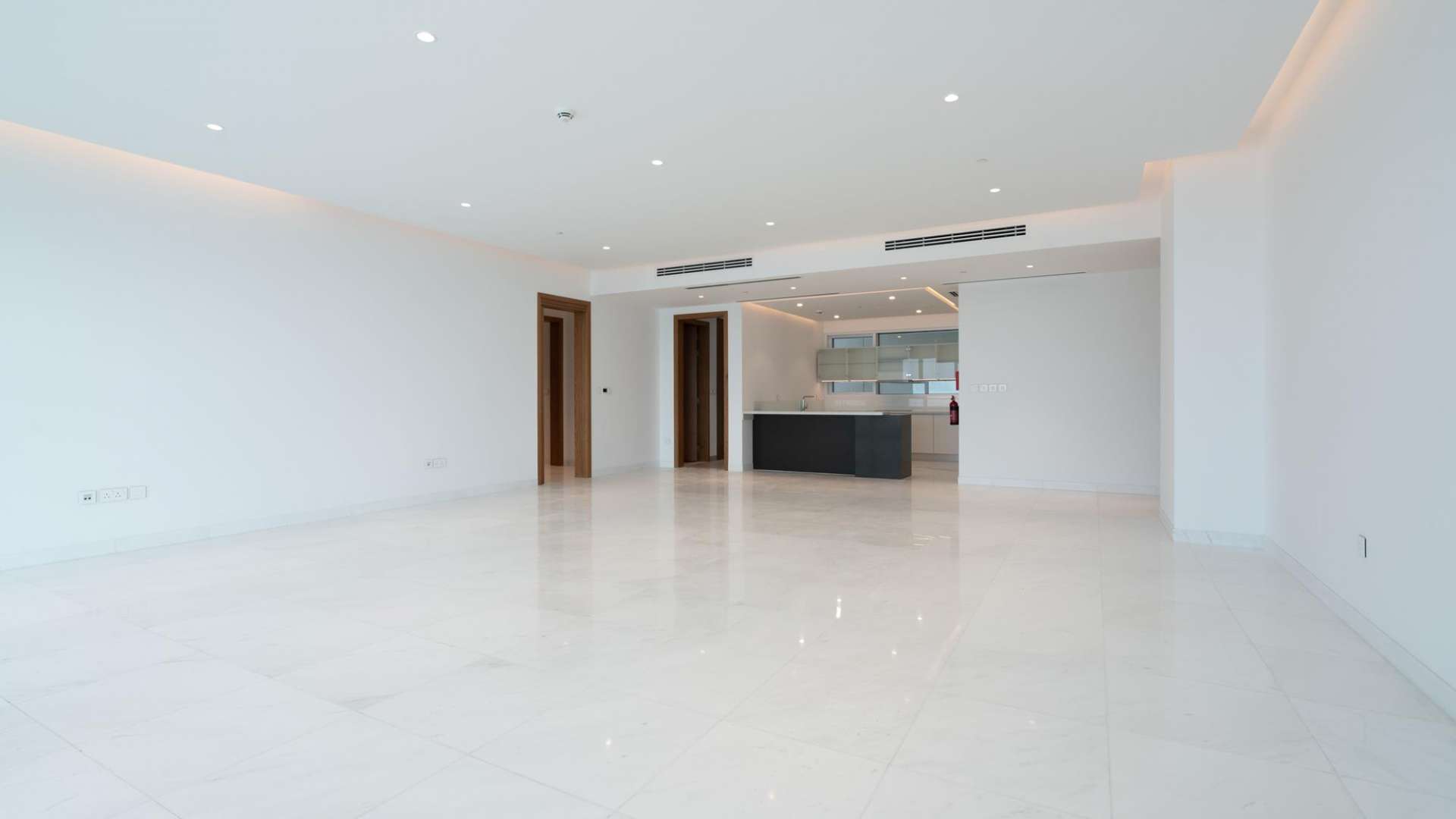 Modern kitchen and living area in 3-bedroom apartment, 1 JBR, Jumeirah Beach Residence