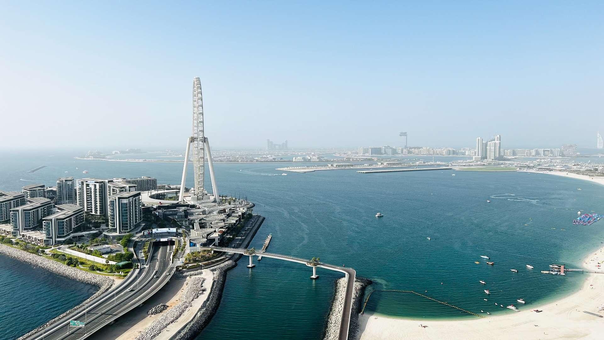 Modern living room in fully furnished Dubai Marina apartment with sea views, LP14509