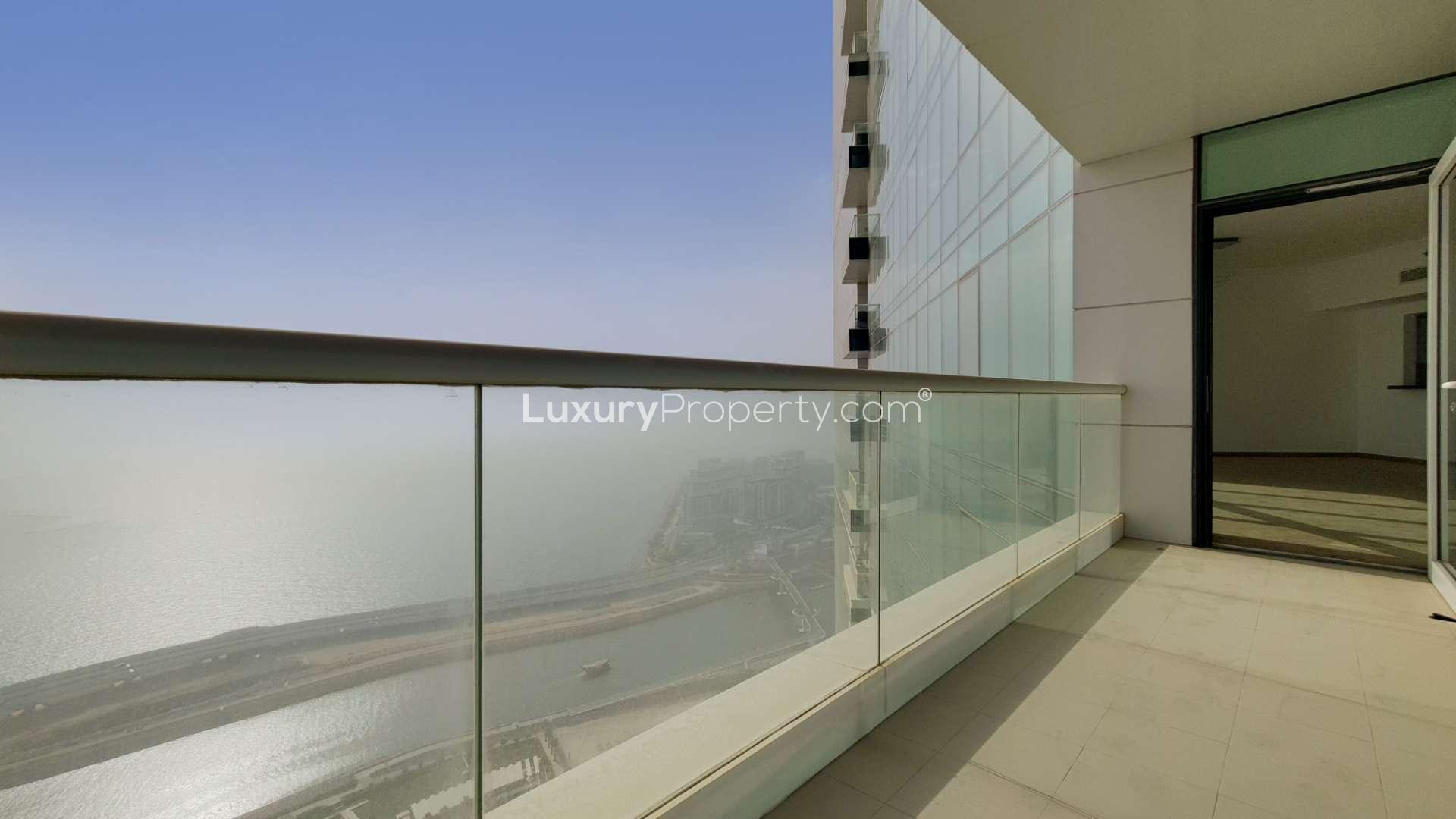 High-floor apartment kitchen in Al Bateen Residences, Jumeirah Beach Residence, modern design