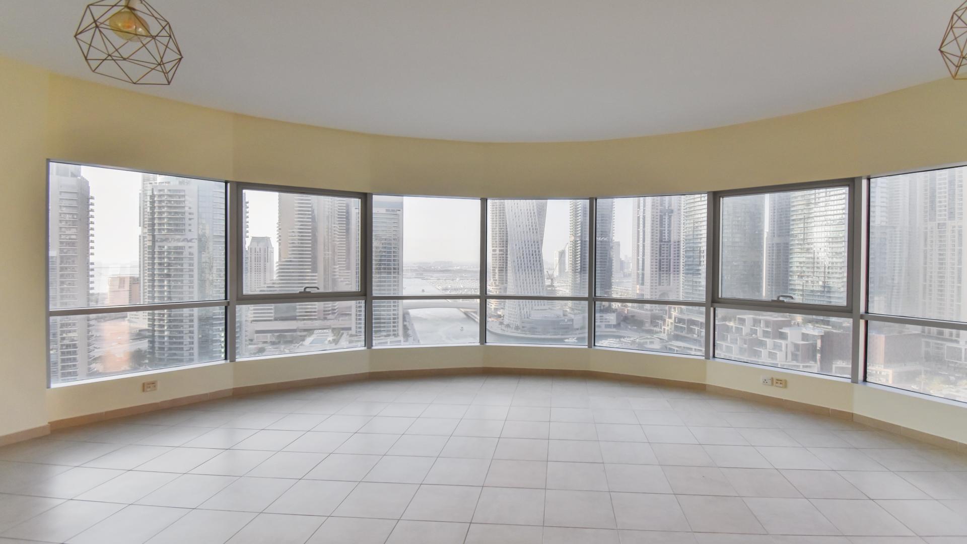 Balcony view of Business Bay skyline from Al Habtoor Tower apartment in Al Habtoor City