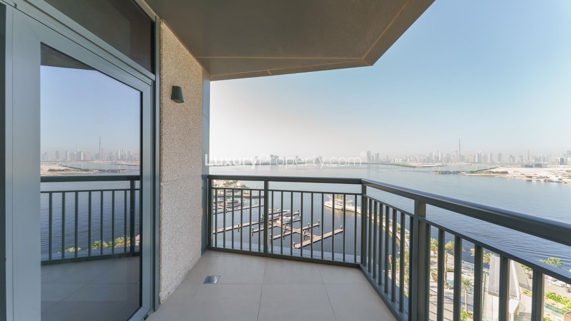 Dubai Creek Harbour marina view from Dubai Creek Residence Tower 3 North apartment