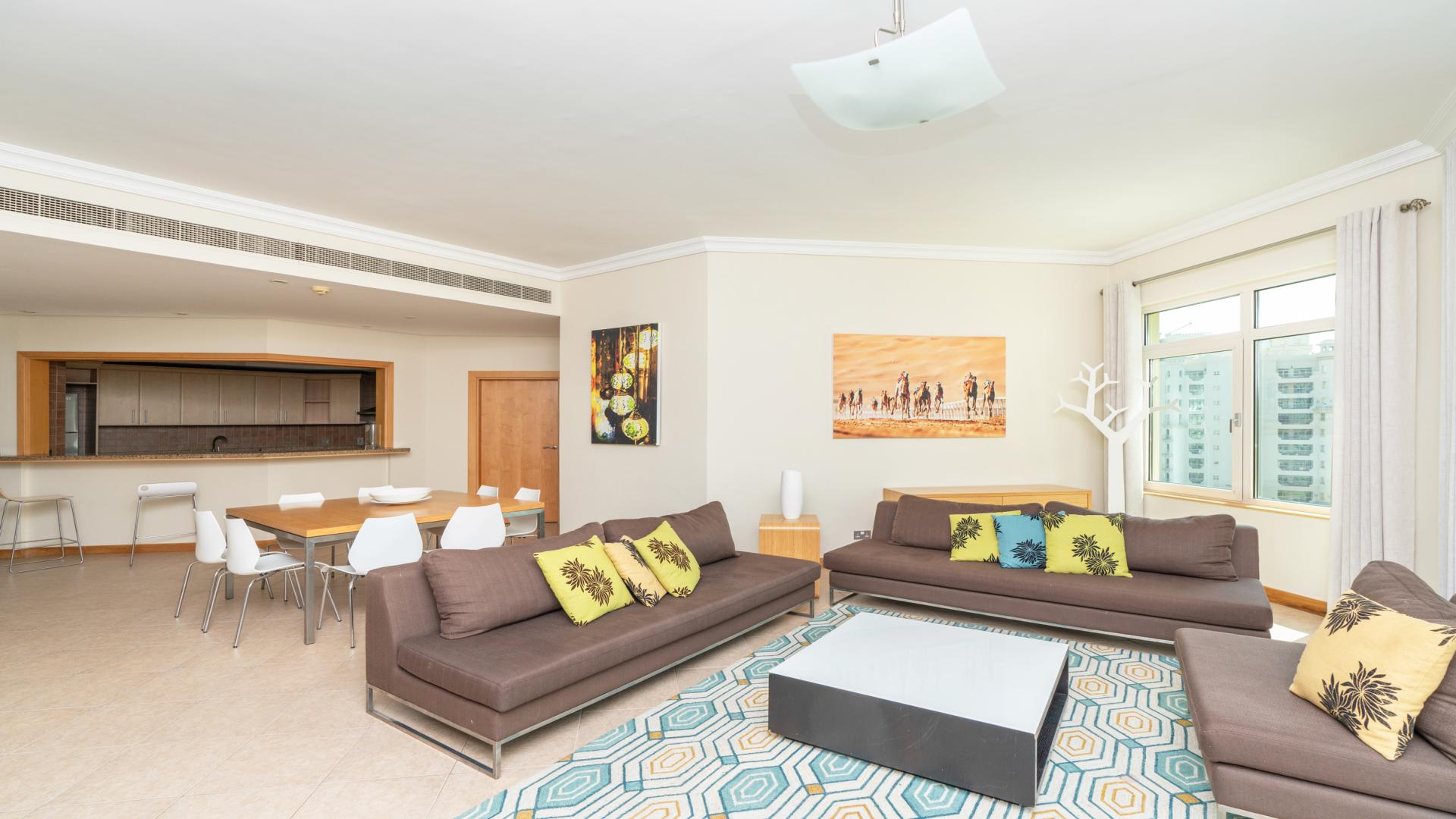 Balcony view from fully furnished 3-bedroom apartment in Al Das, Shoreline Apartments, Palm Jumeirah