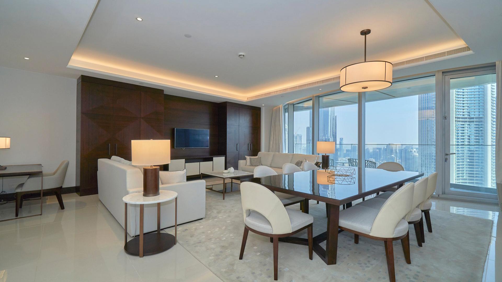 Furnished high-floor apartment living room in The Address Sky View Towers