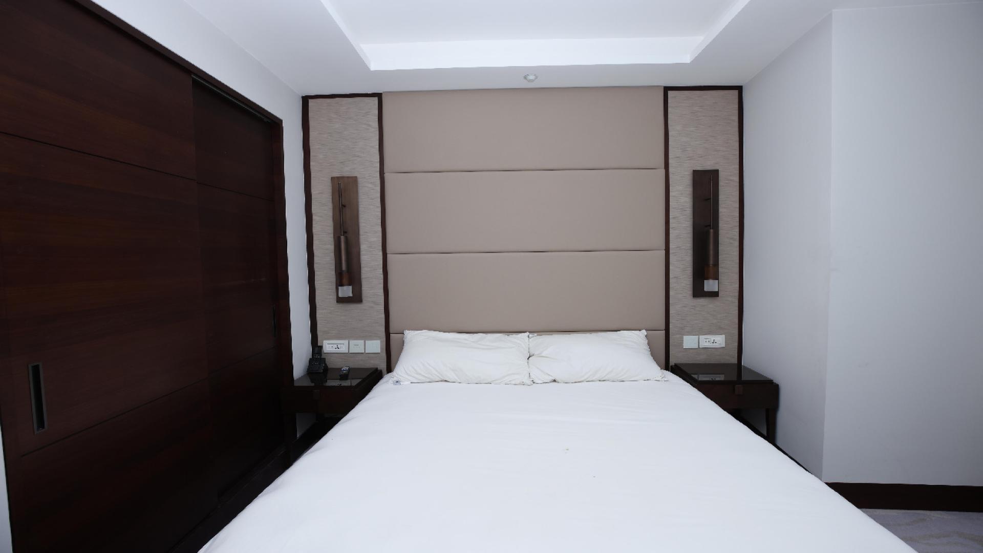 Stunning Downtown Dubai skyline view from high-rise apartment balcony at The Address Sky View Towers