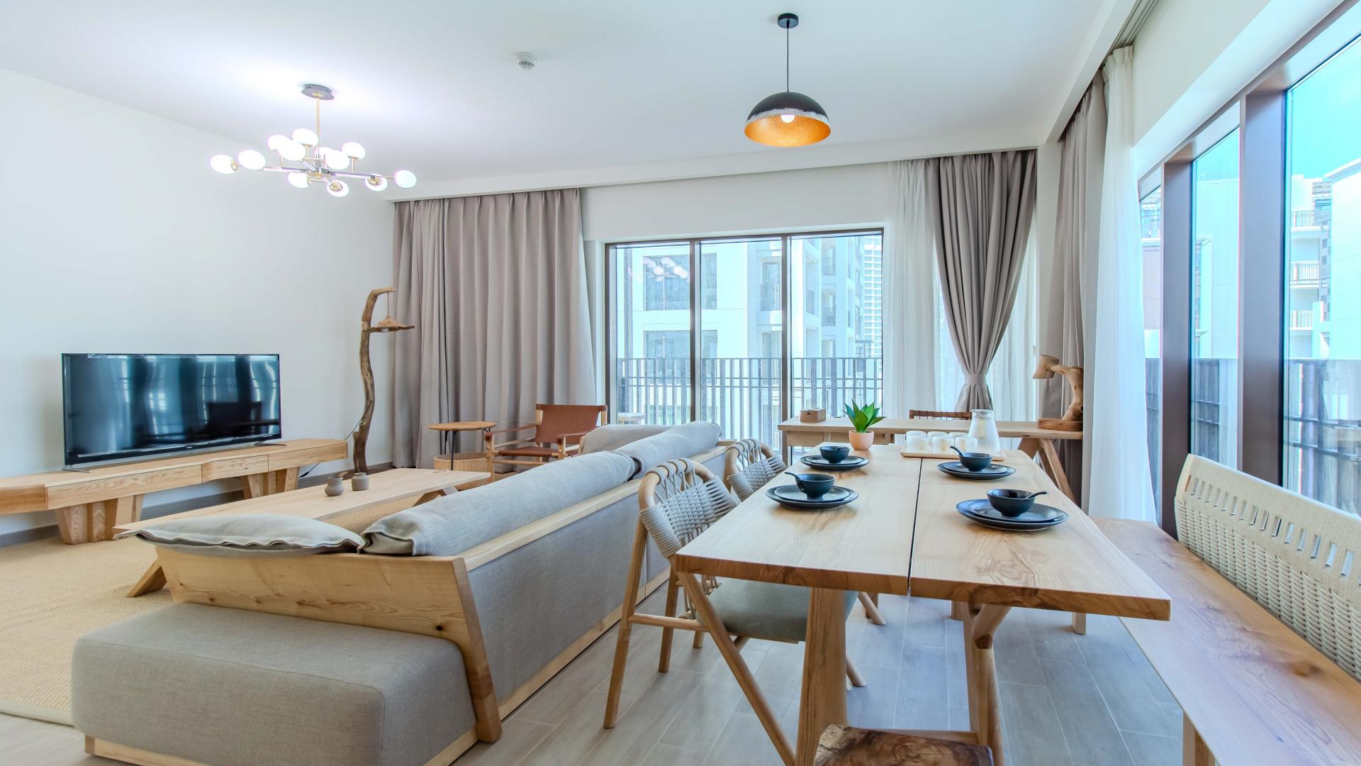 Fully furnished dining area in 3-bedroom apartment, Creek Beach, Dubai Creek Harbour