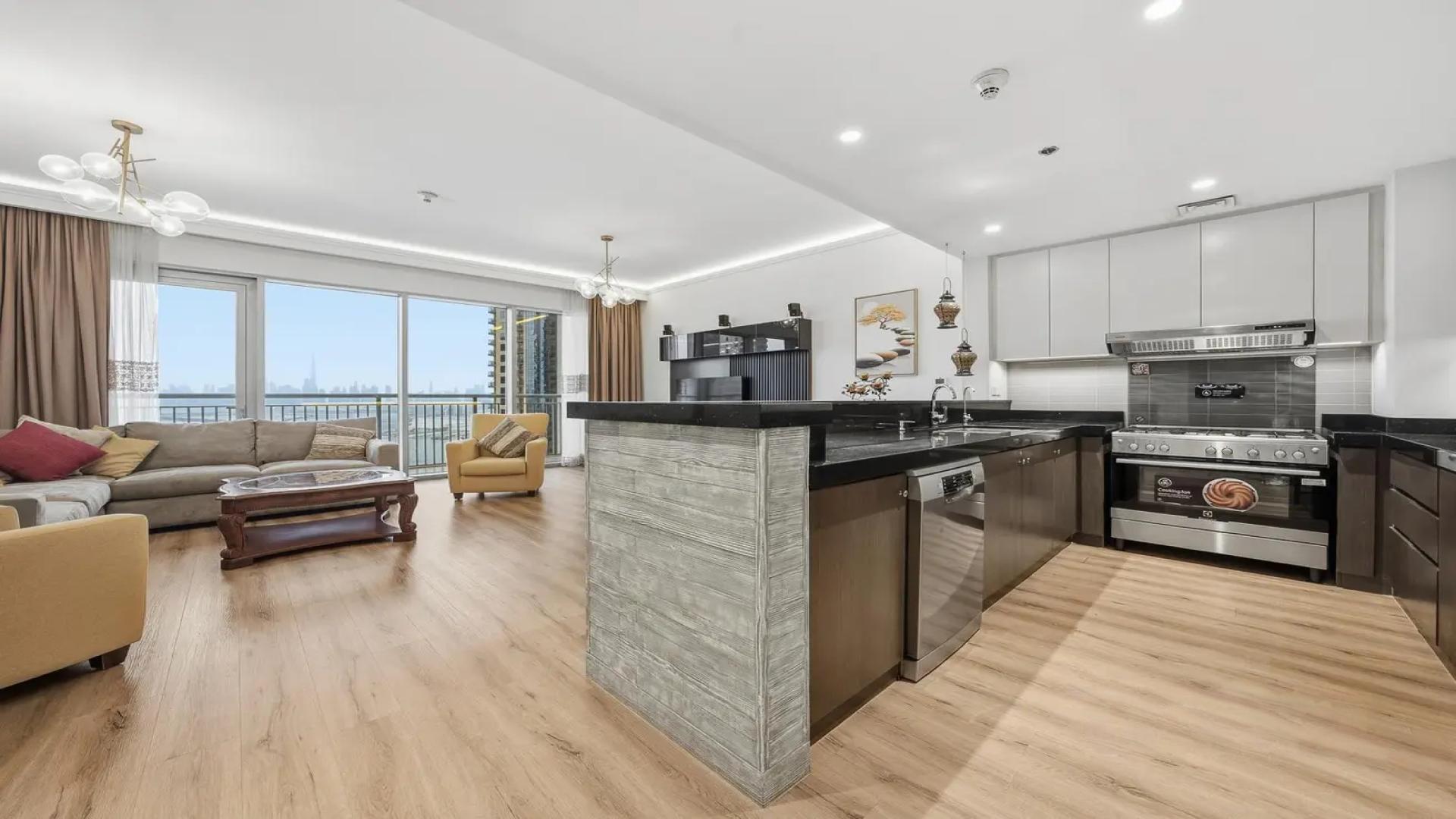 Balcony view from 3-bedroom apartment for rent in Dubai Creek Harbour, Harbour Views 1