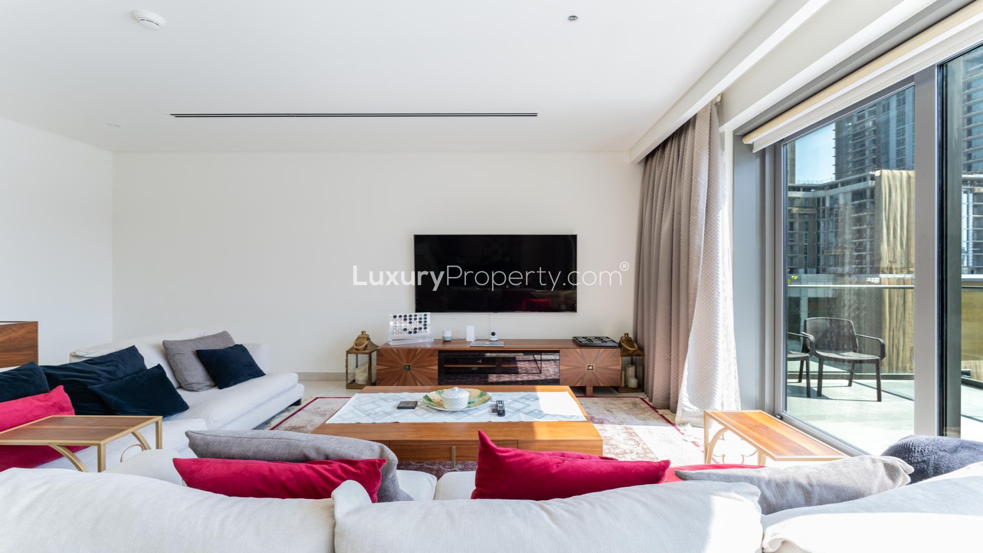 Bright dining area in 3-bedroom duplex apartment, Hartland Greens, Mohammed Bin Rashid City