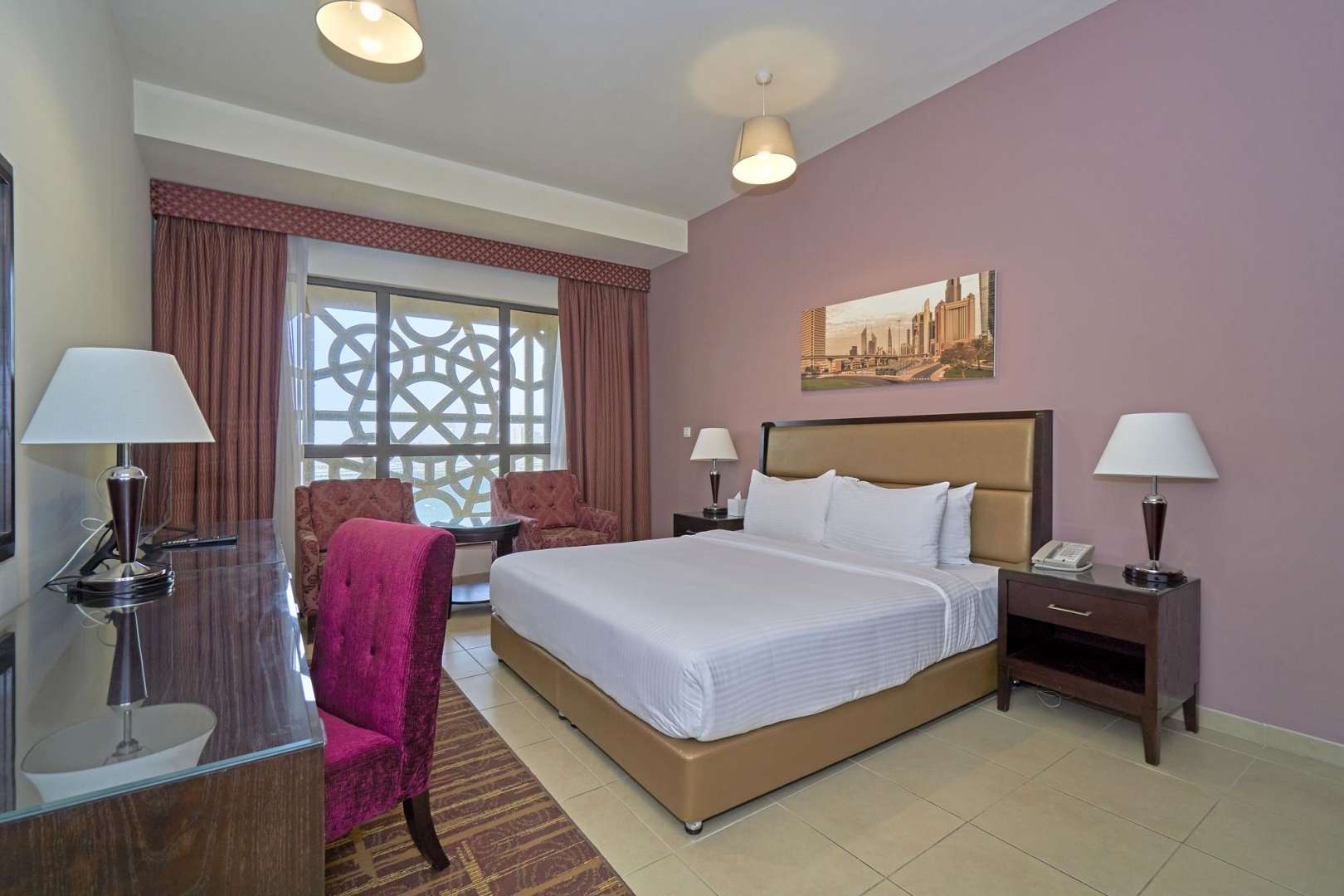 Modern bedroom in Amwaj Roda apartment, Jumeirah Beach Residence, with stylish decor and natural light