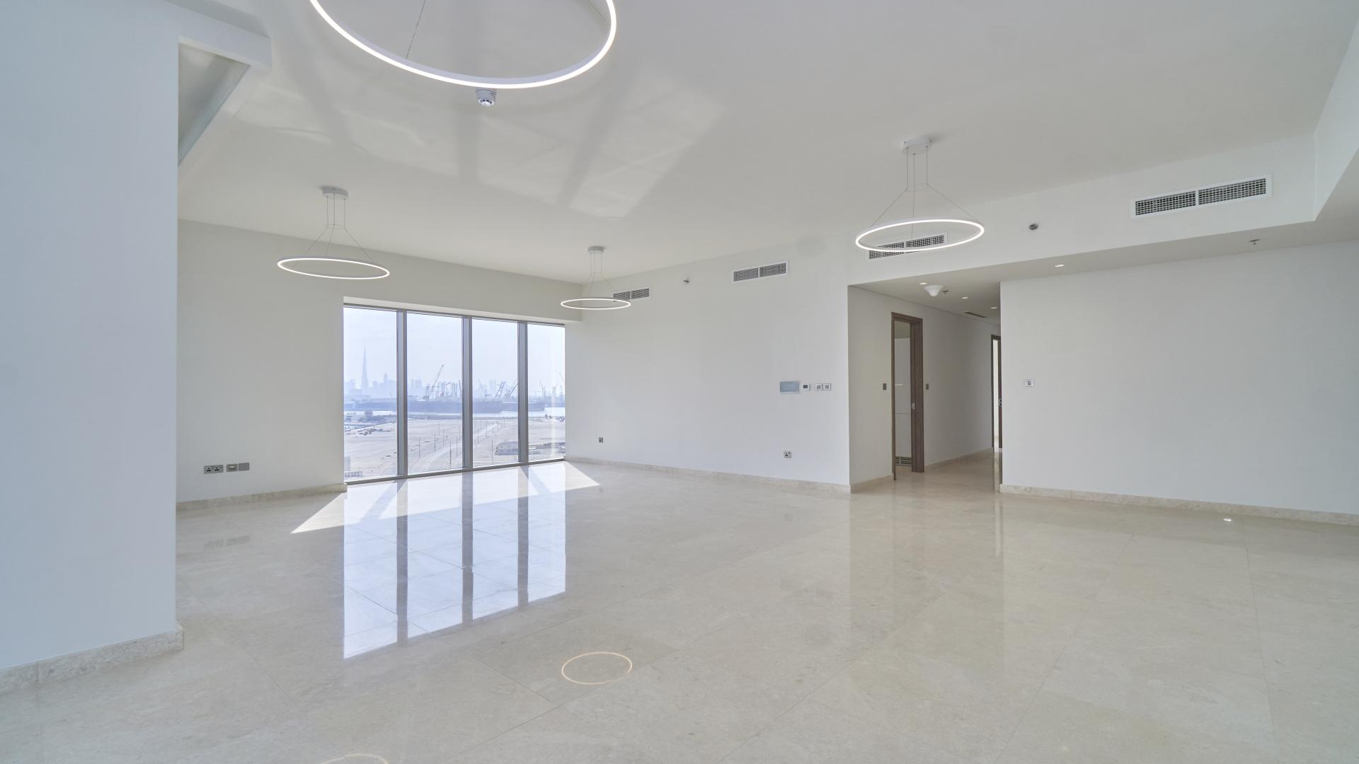 Aerial view of ANWA Tower apartment pool and sea, Maritime City, for rent