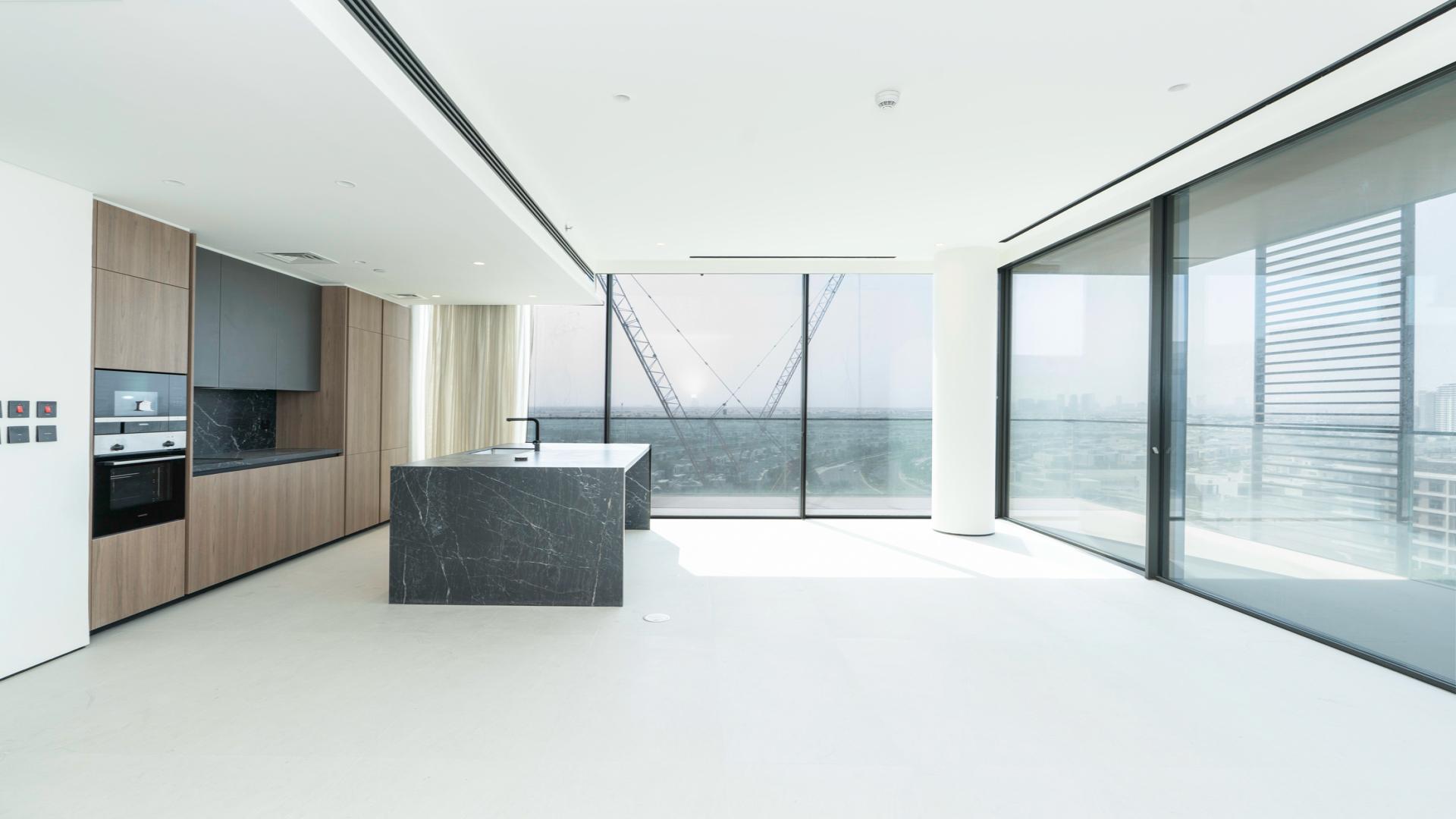 Modern kitchen in 3-bedroom apartment, Park Lane, Dubai Hills Estate, with sleek design