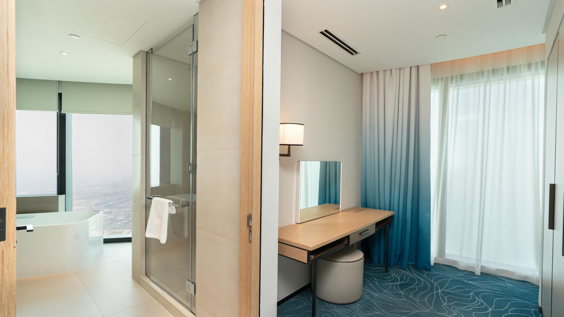 Luxurious bedroom with ocean view in Jumeirah Gate Tower 2 apartment for rent