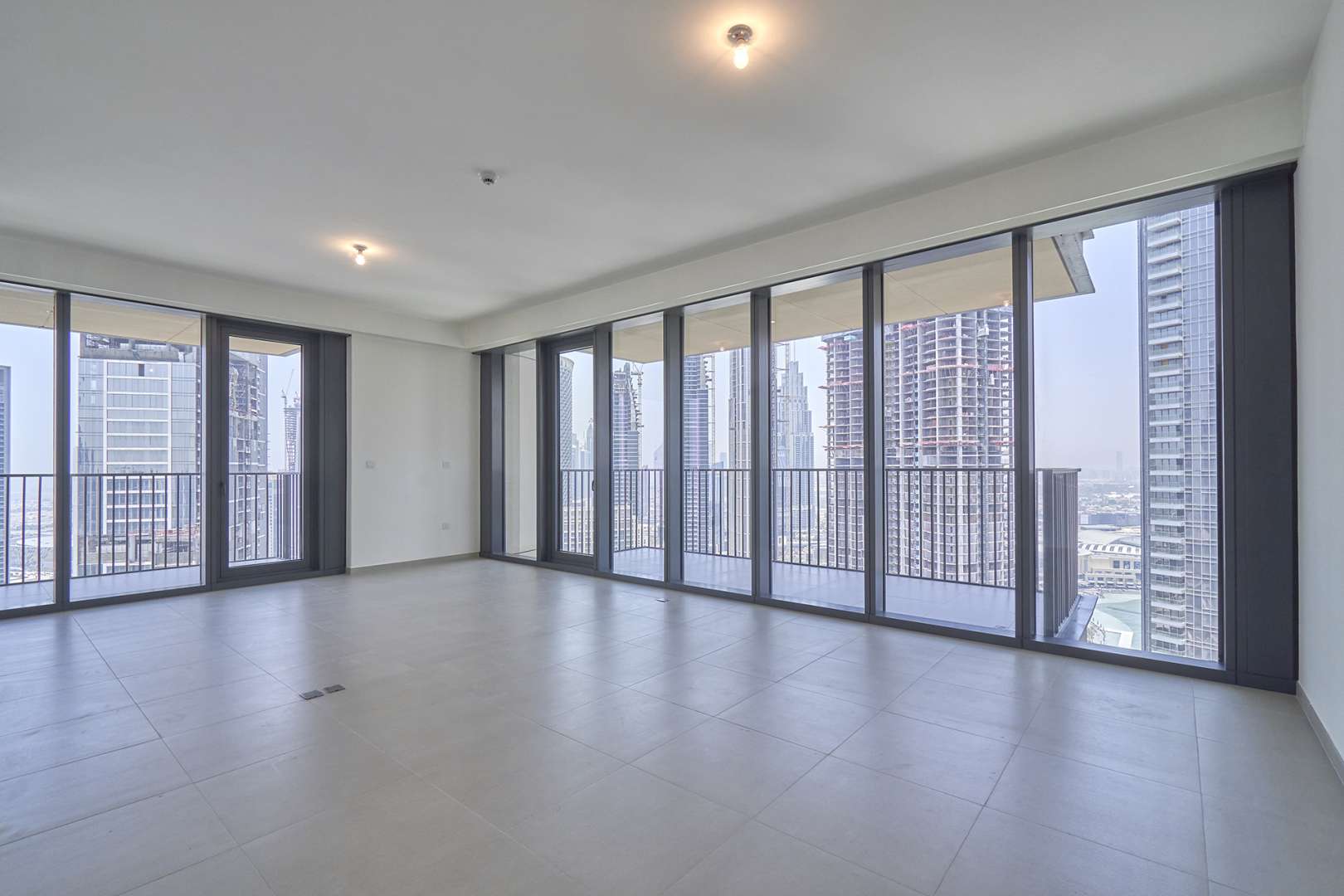 Skyline view of Downtown Dubai from BLVD Heights apartment, featuring modern skyscrapers and cityscape