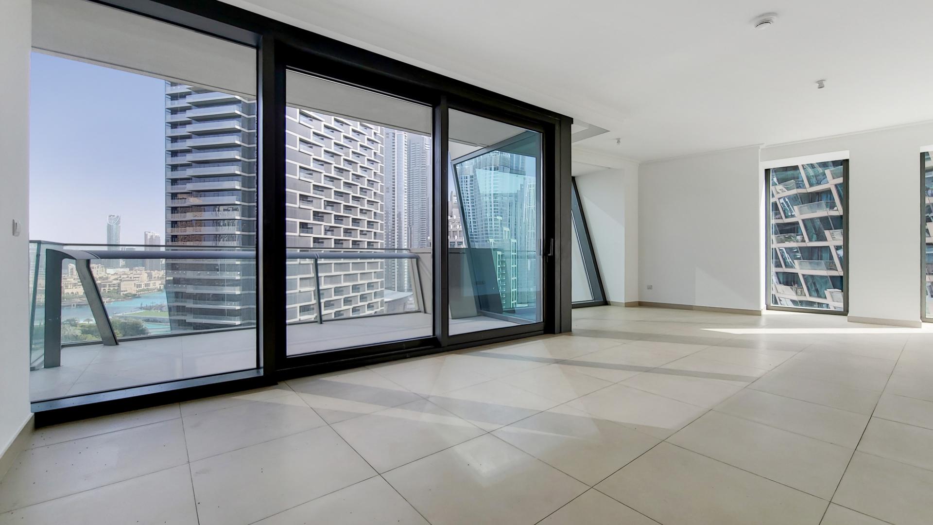 Balcony view of Burj Khalifa from Burj Vista apartment in Downtown Dubai for rent