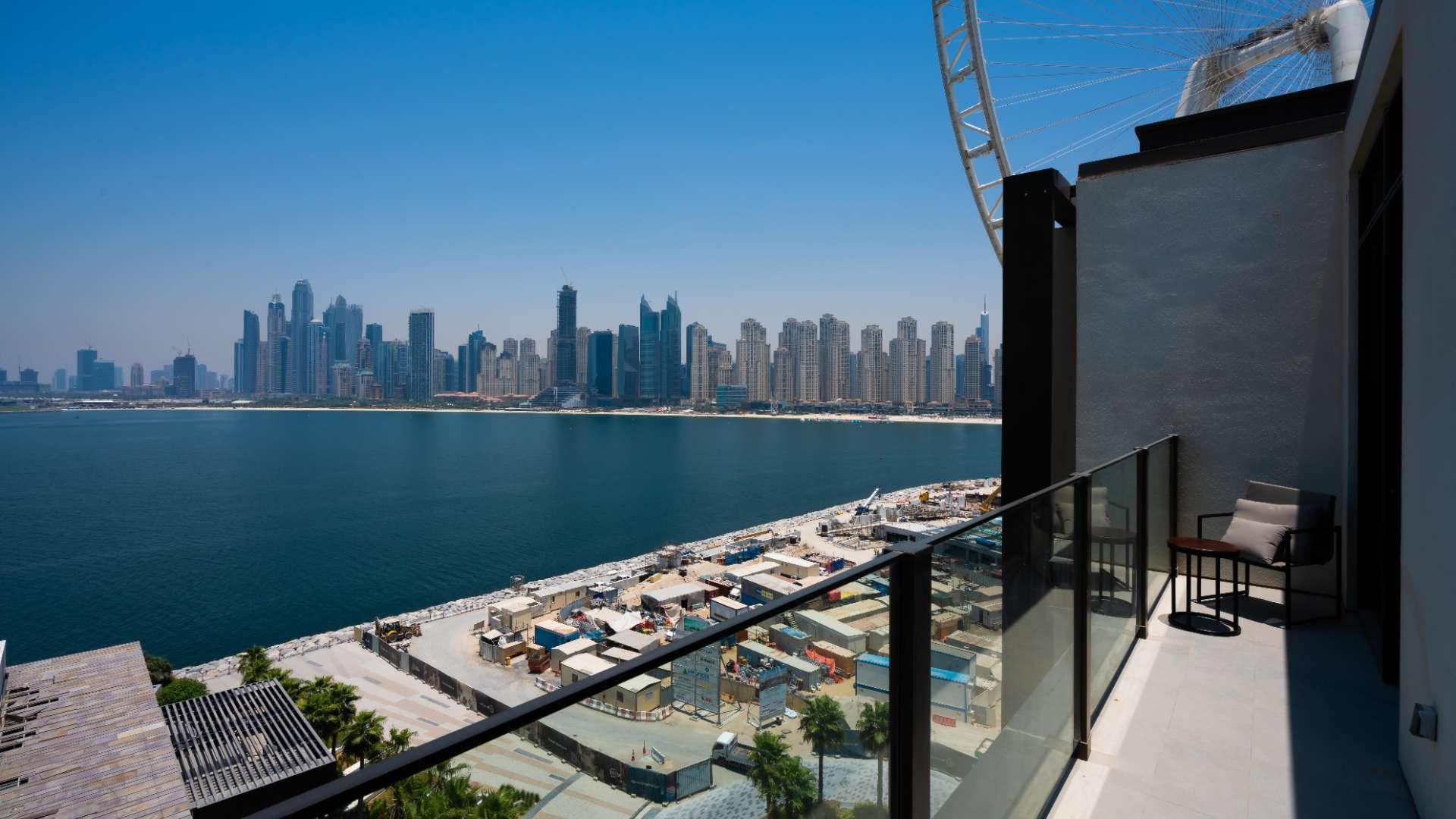 Luxurious living room with sea view at Caesars Palace Residences, Bluewaters Dubai apartment