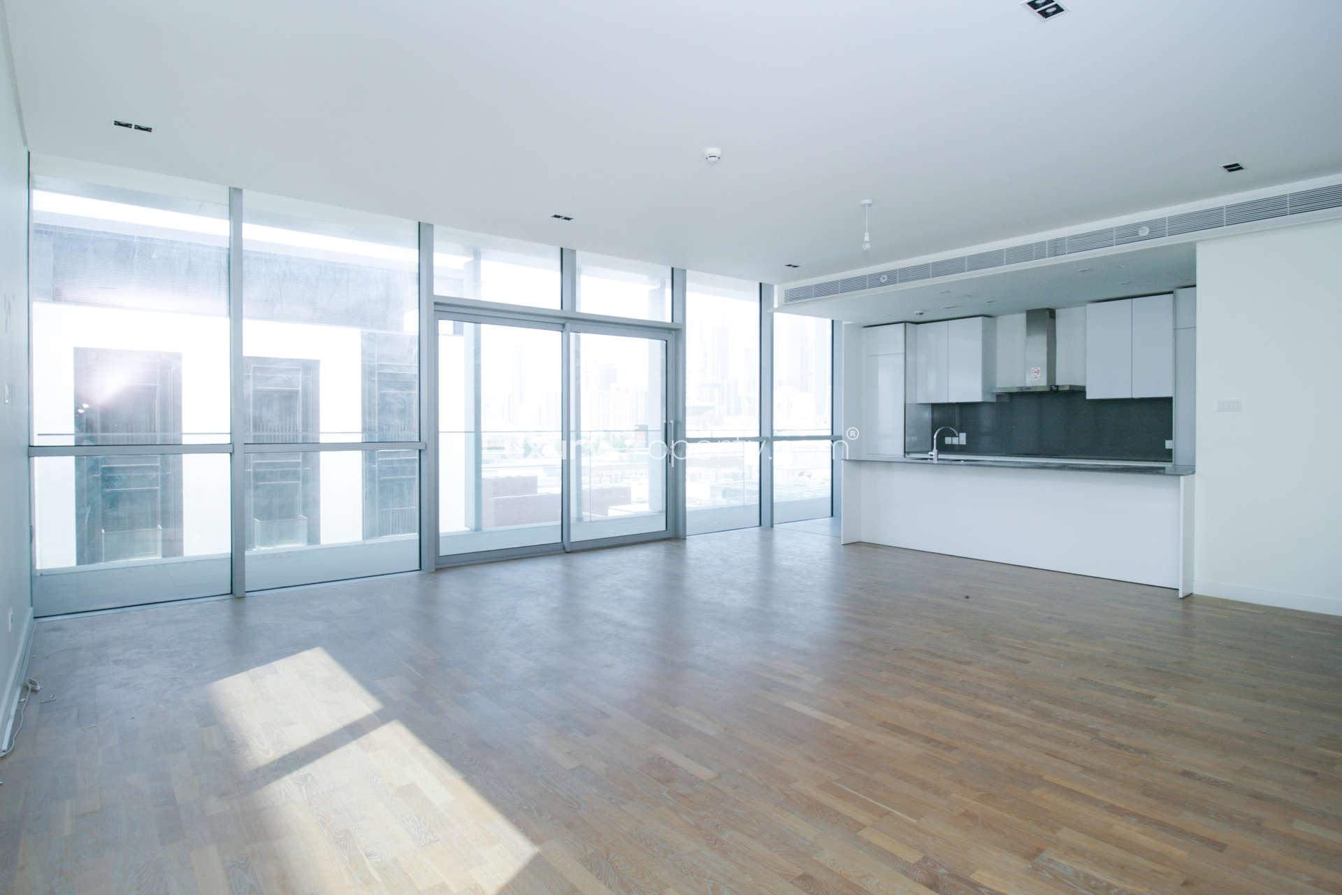 Balcony view from 3-bedroom apartment in City Walk, Dubai, overlooking skyline and buildings