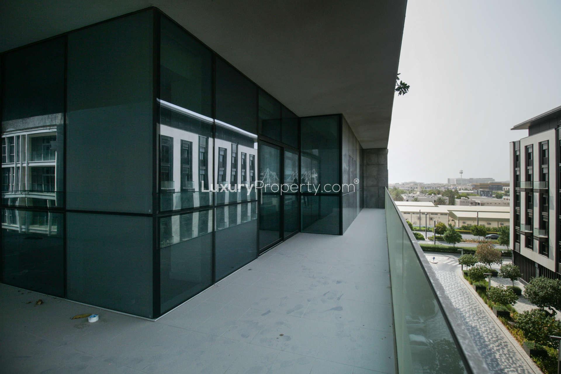 Spacious balcony view of City Walk apartment in Building 25 for rent