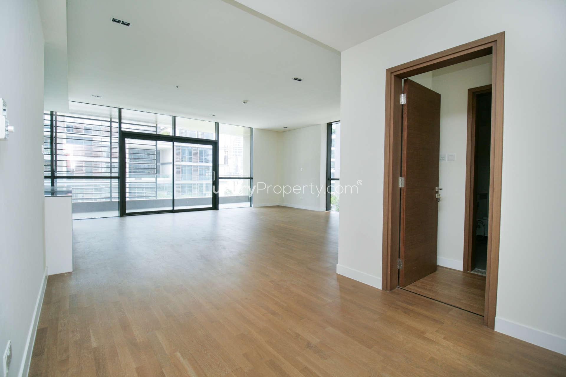 Modern open-plan living area in 3-bed apartment, City Walk, Jumeirah, Building 23A