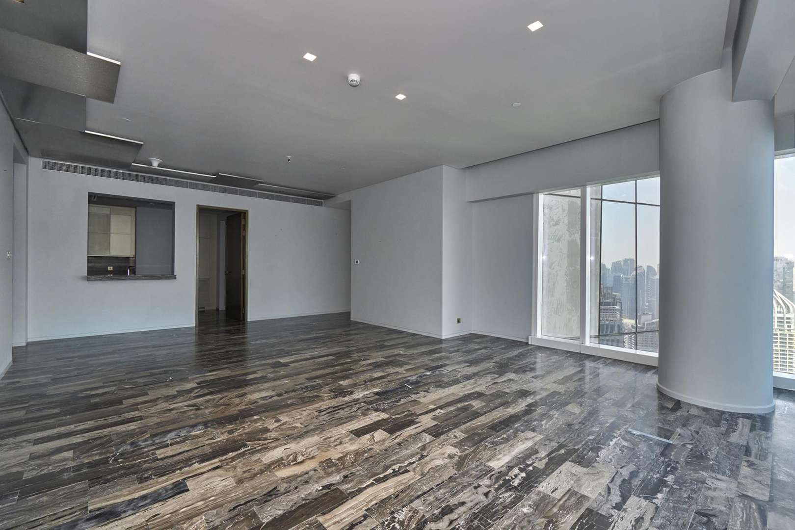 Spacious Fendi-inspired apartment interior with skyline views in Damac Heights, Dubai Marina