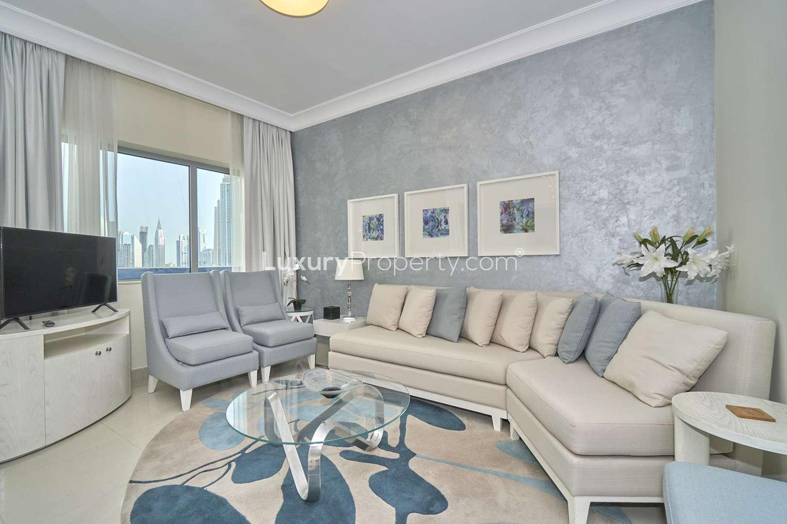 Luxury kitchen in 3-bedroom apartment, Damac Maison, Downtown Dubai, sleek design, modern amenities