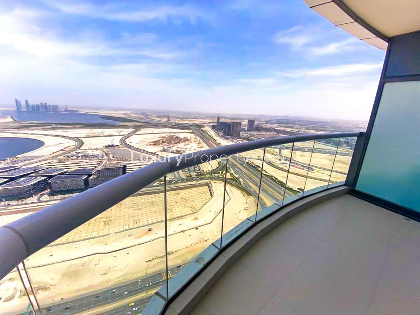 High floor balcony view from 3-bedroom apartment in Damac Tower, Business Bay, for rent