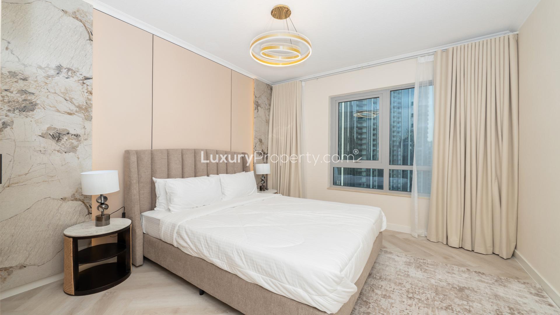 Furnished kitchen in 3-bedroom apartment, The Residences 1, Downtown Dubai, with city view