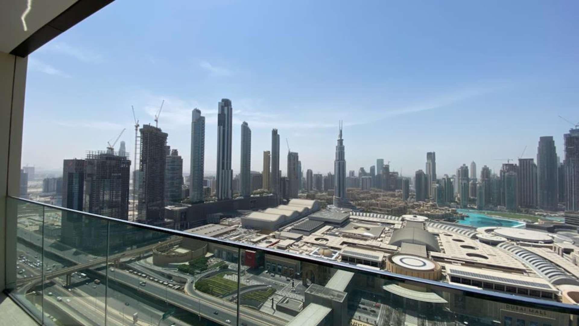 Spacious apartment window view of Burj Khalifa in Downtown Views, Dubai