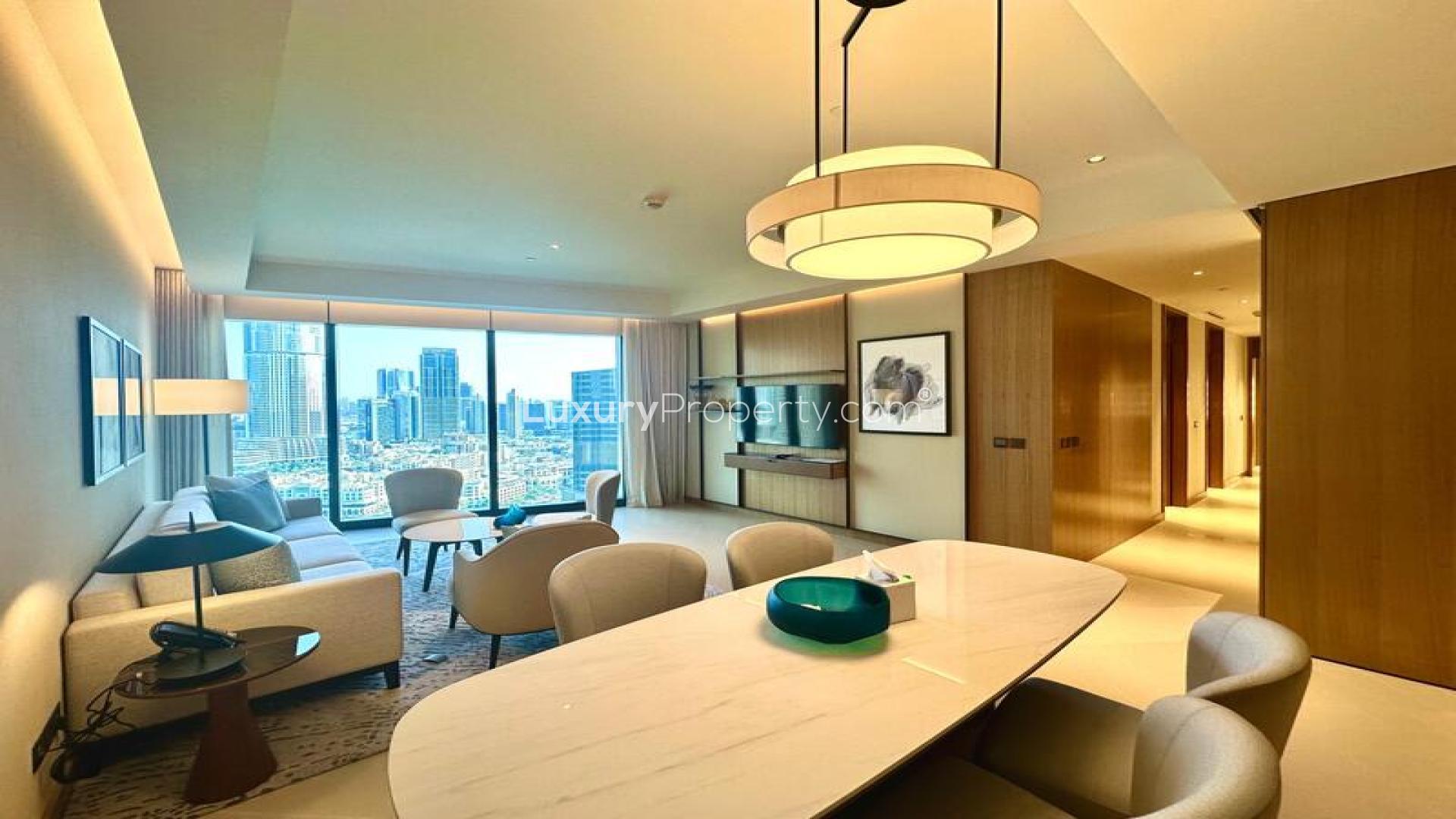 High-floor apartment living room in The Address Residences Dubai Opera, Downtown Dubai rental