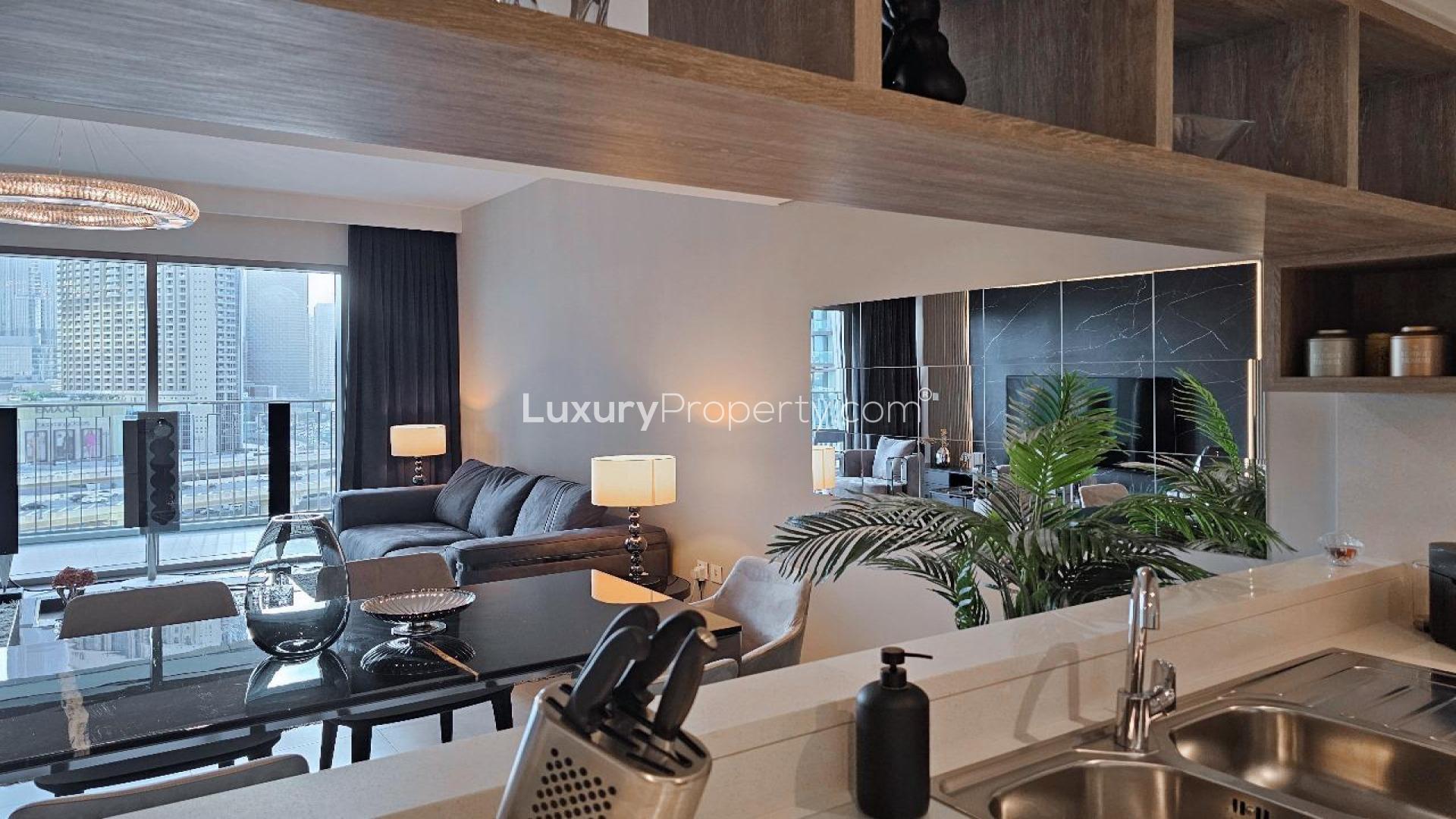 Dining area in fully furnished Downtown Views II apartment, Downtown Dubai, modern design