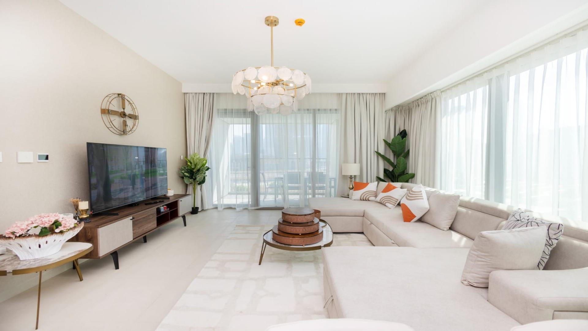 Bright living room in 3-bedroom apartment, Downtown Views II, Downtown Dubai