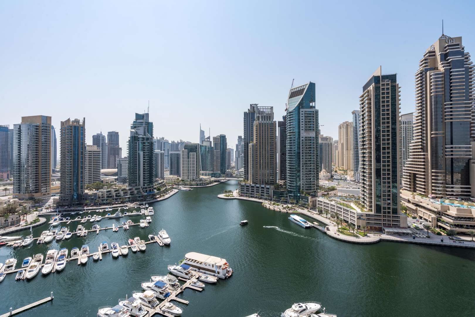 Dubai Marina skyline view from Marina Gate 2 apartment, featuring waterfront and modern architecture