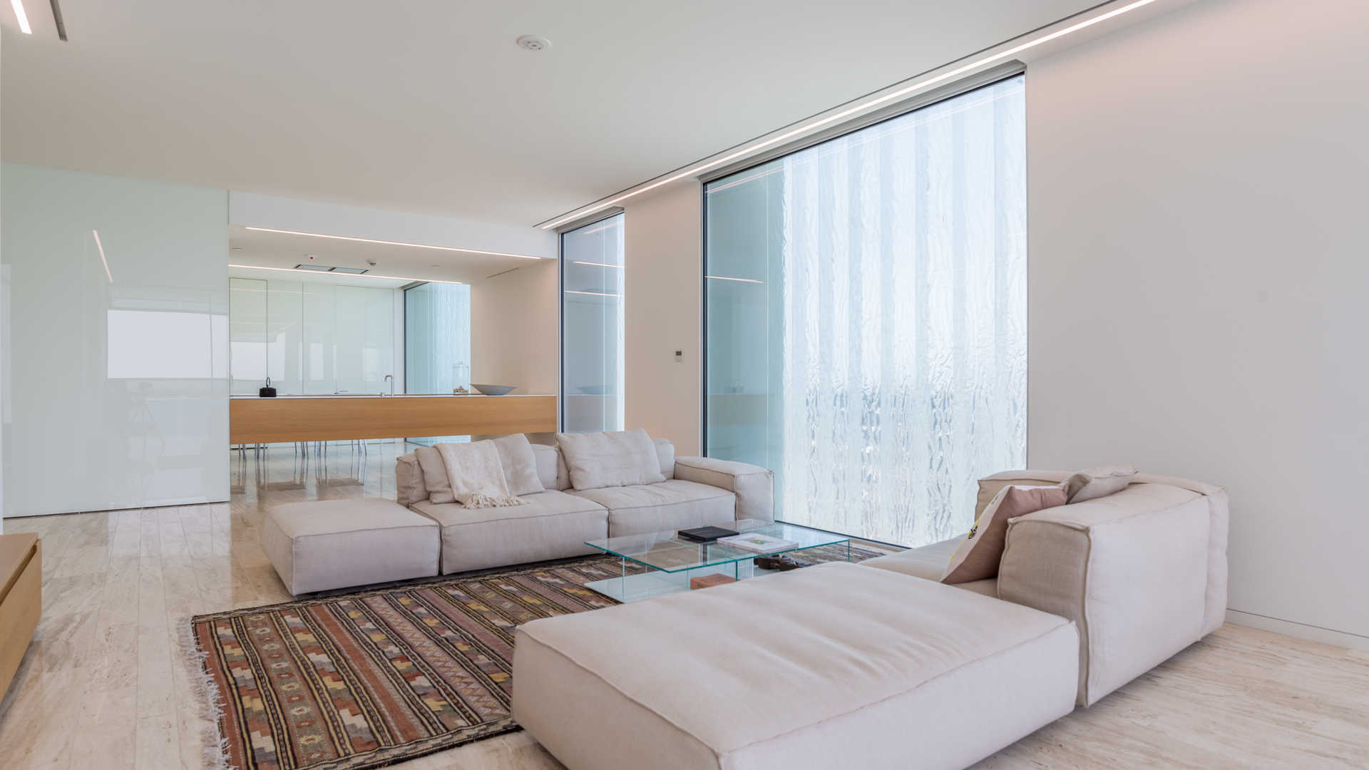 Modern living room in Muraba Residences apartment with sea views, Palm Jumeirah