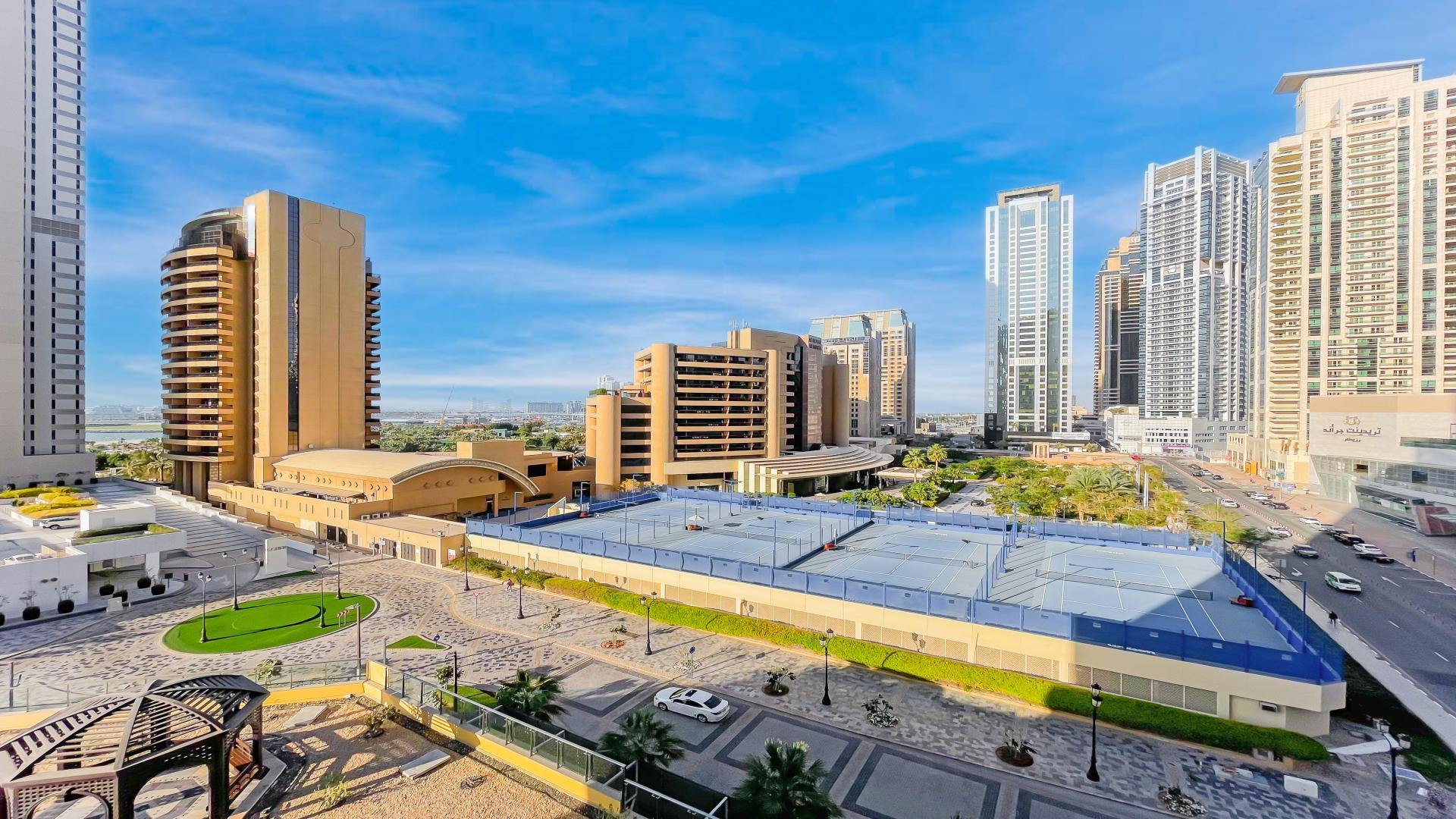 Luxurious bedroom in Murjan apartment, Jumeirah Beach Residence, with modern decor and ample space
