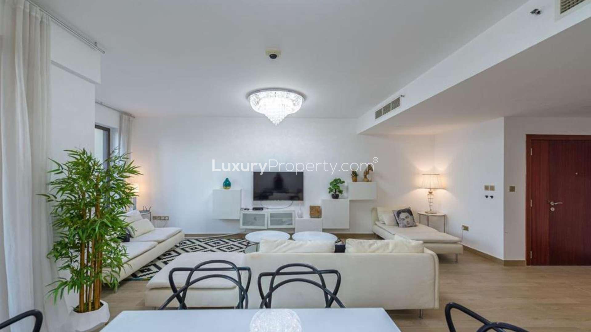 Luxury living room in Murjan 6 apartment, Jumeirah Beach Residence, with elegant decor