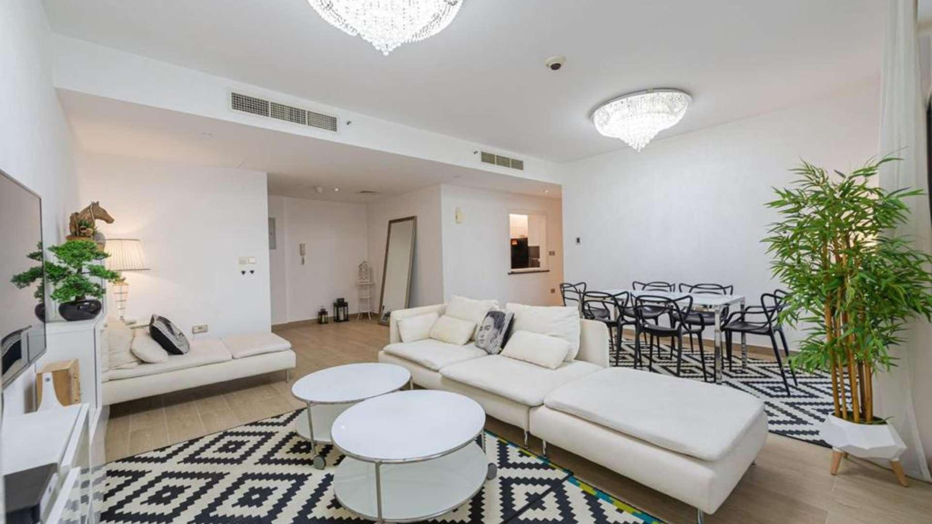 Luxurious living room in Murjan 6 apartment, Jumeirah Beach Residence, modern decor, spacious layout
