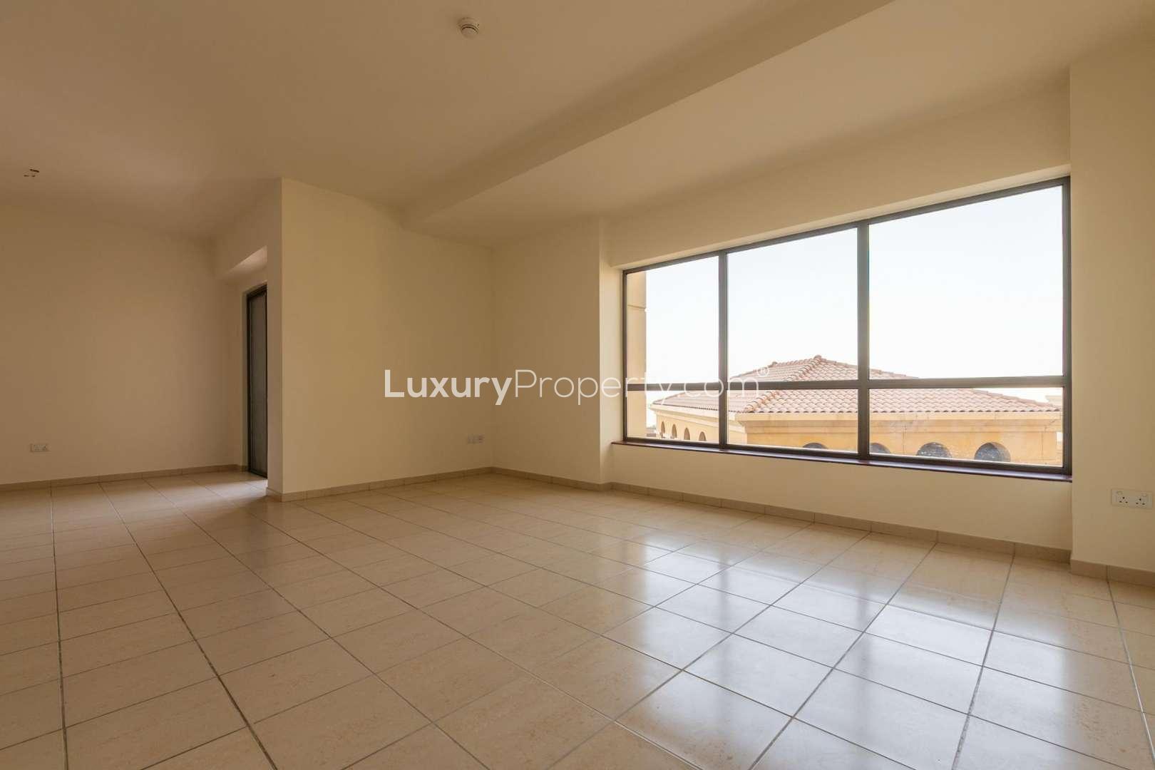 View from Rimal 5 apartment balcony, overlooking Dubai Marina and Ain Dubai Ferris wheel