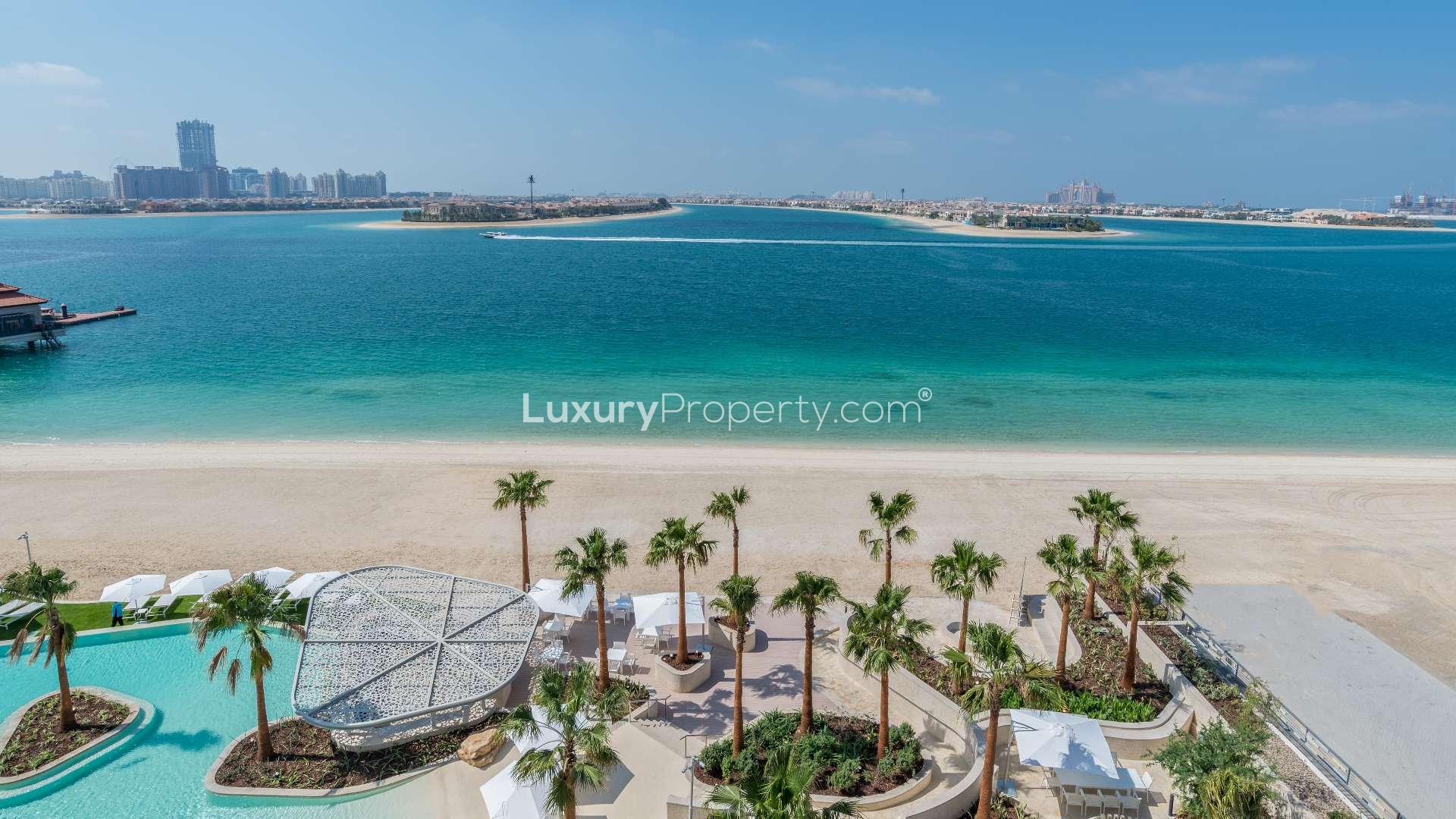 Furnished apartment with ocean views, modern decor, in Serenia Residences, Palm Jumeirah for rent