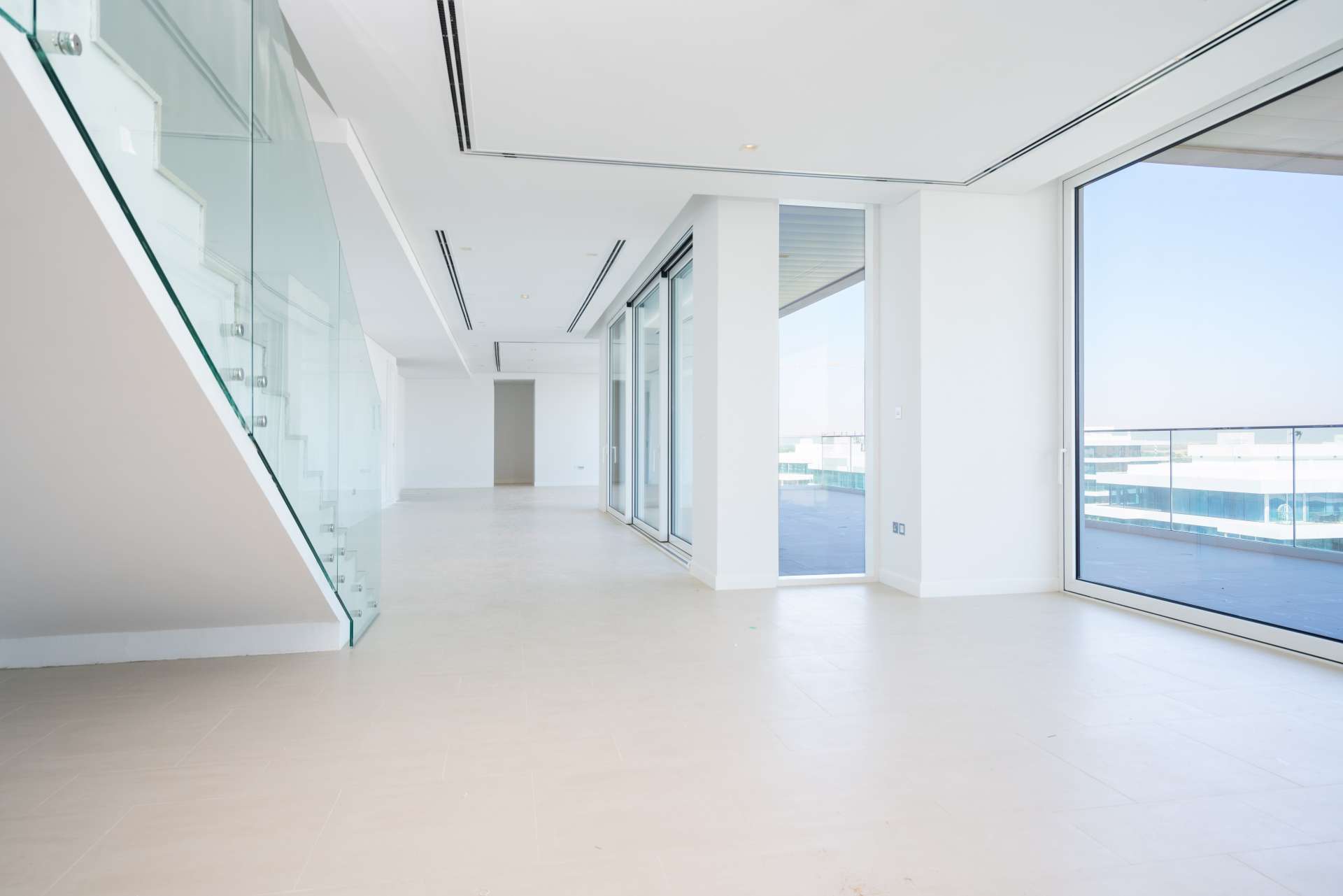 Spacious balcony view from 3-bed duplex in Seventh Heaven, Al Barari, for rent