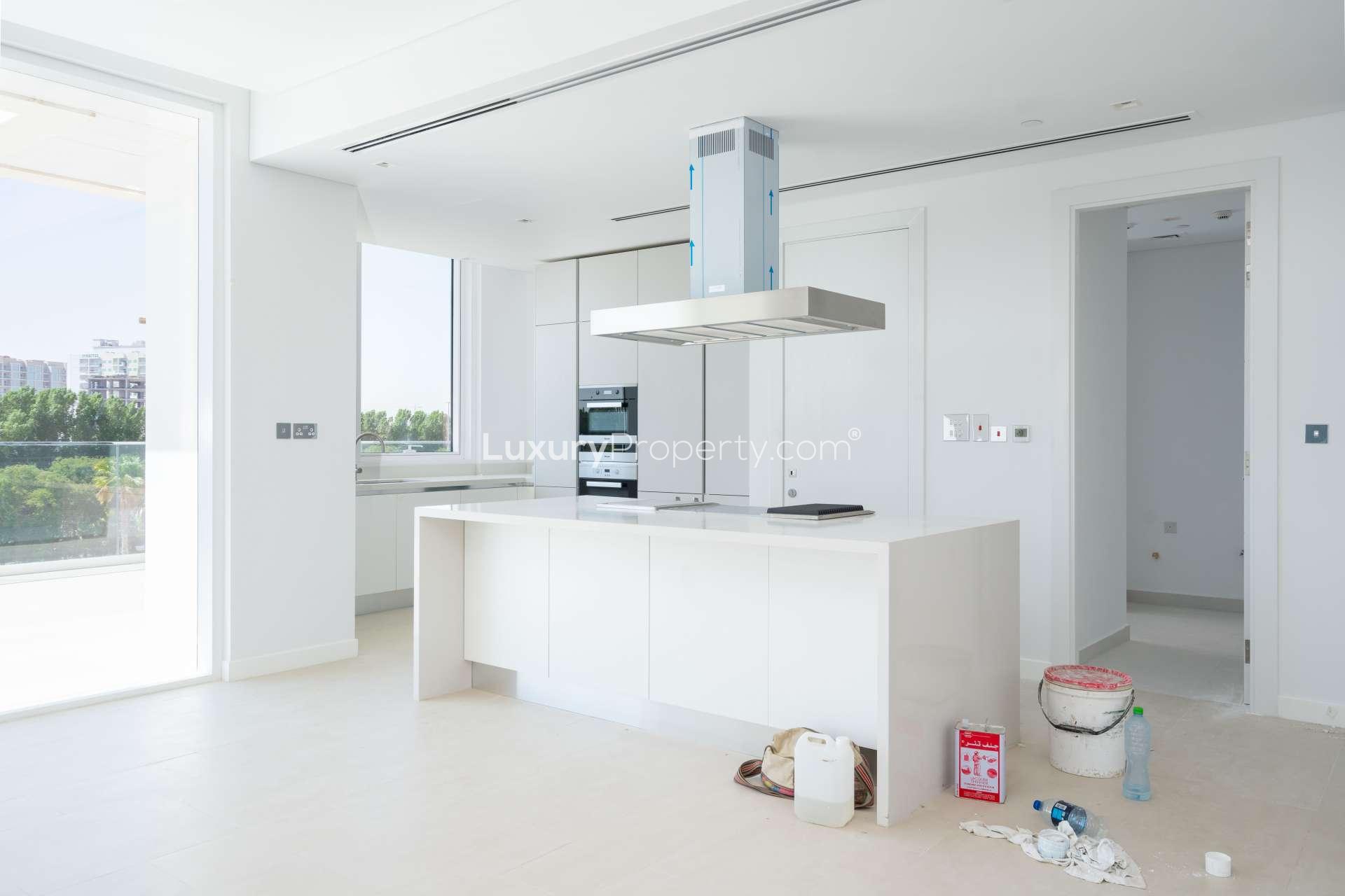 Modern kitchen in 3-bedroom apartment for rent, Seventh Heaven, Al Barari