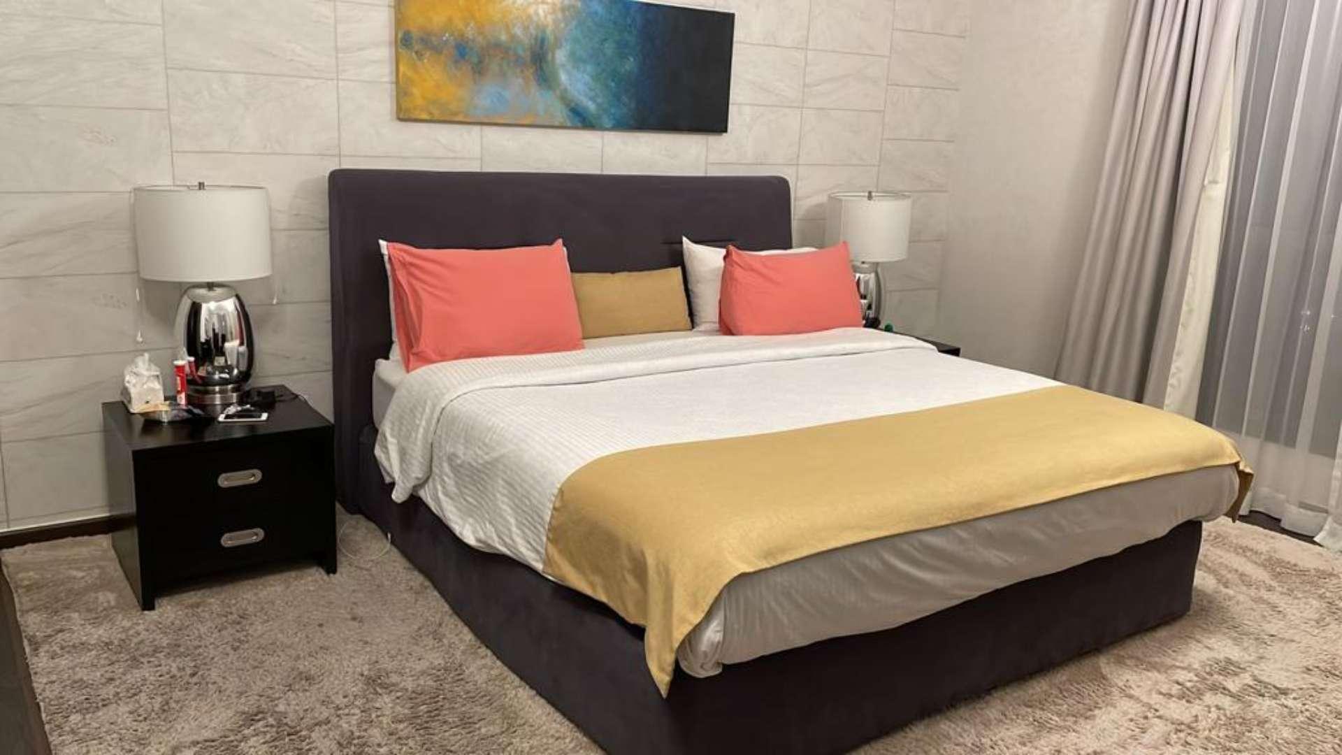 Dining area with modern decor in Jumeirah Beach Residence waterfront apartment for rent