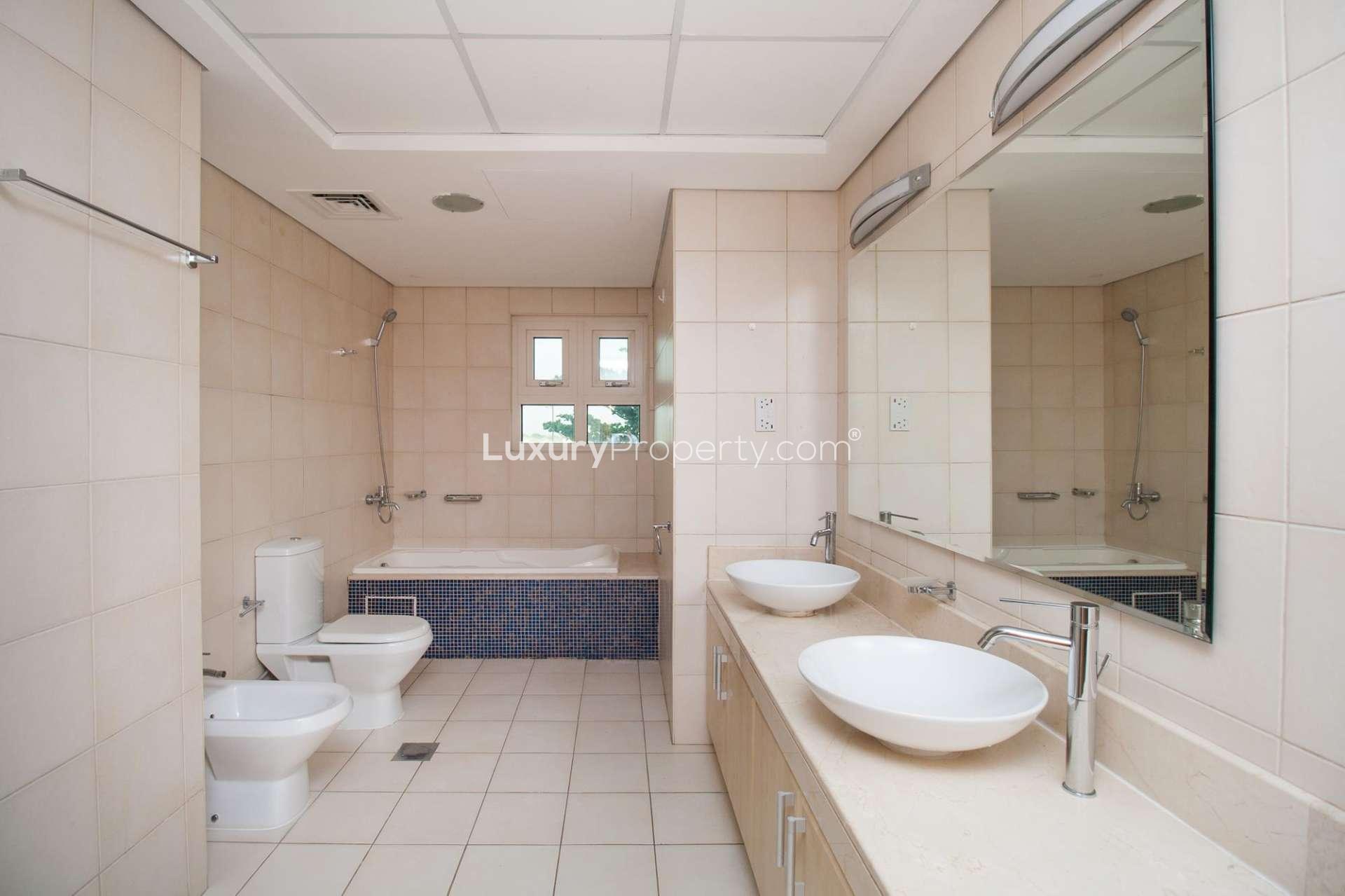 Spacious balcony view from 3-bedroom apartment in Shoreline Residences, Palm Jumeirah