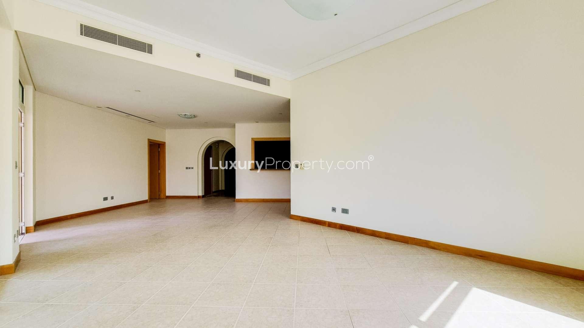 Spacious balcony view in Shoreline Apartments, Palm Jumeirah, Dubai, Type C apartment for rent