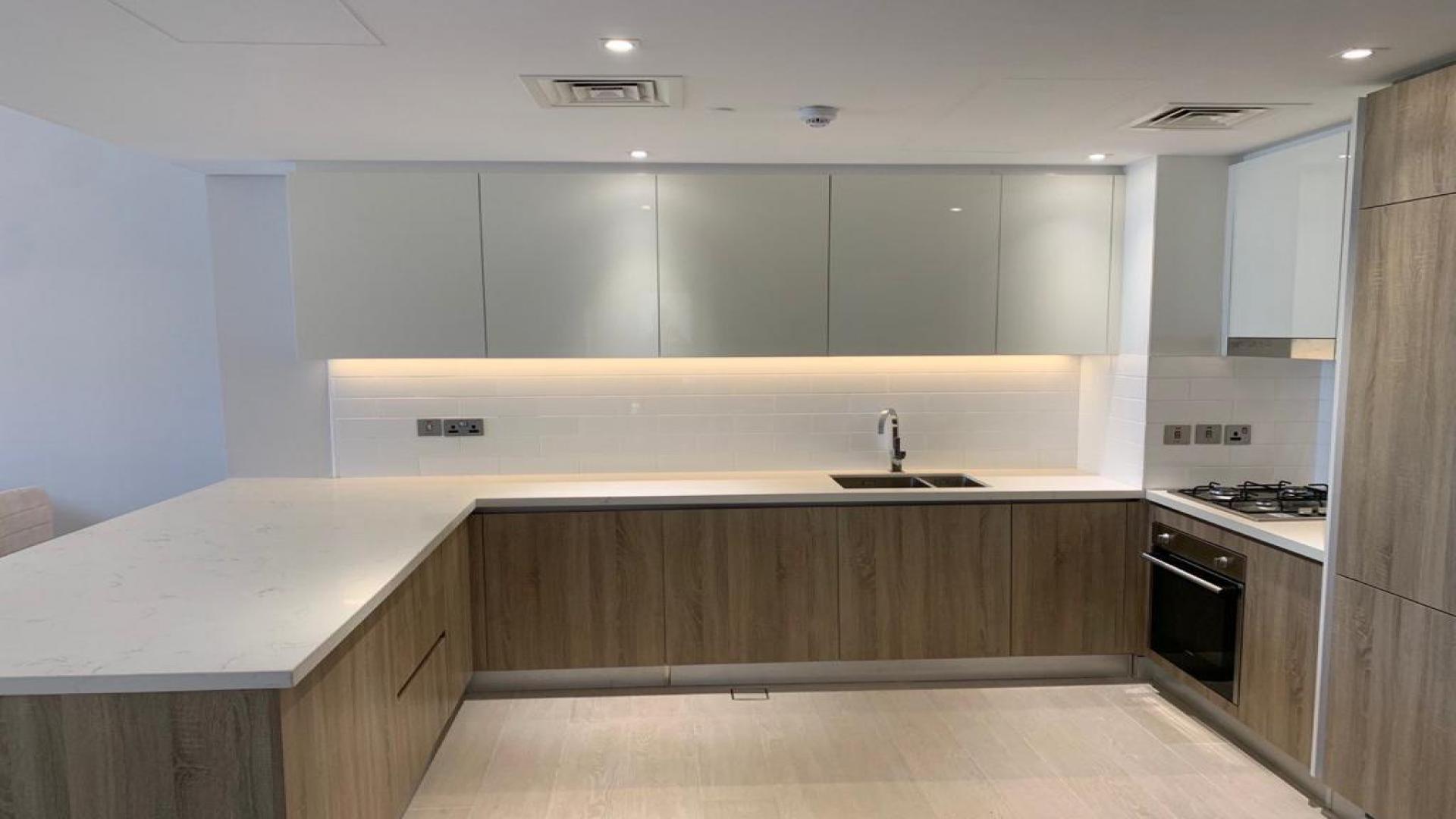 Modern kitchen in furnished Dubai Marina apartment, LIV Residence, available for rent