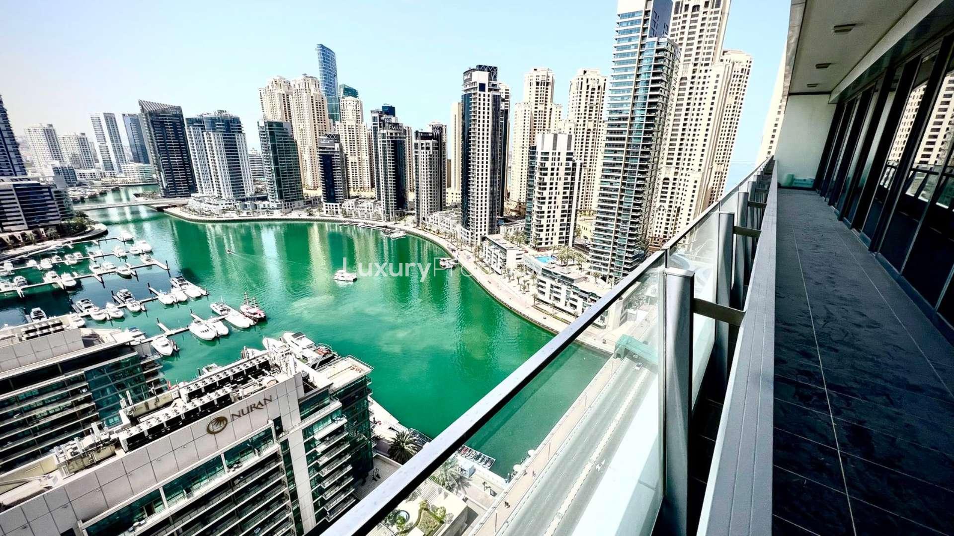 Spacious Silverene Tower apartment with marina view, large windows, and balcony in Dubai Marina