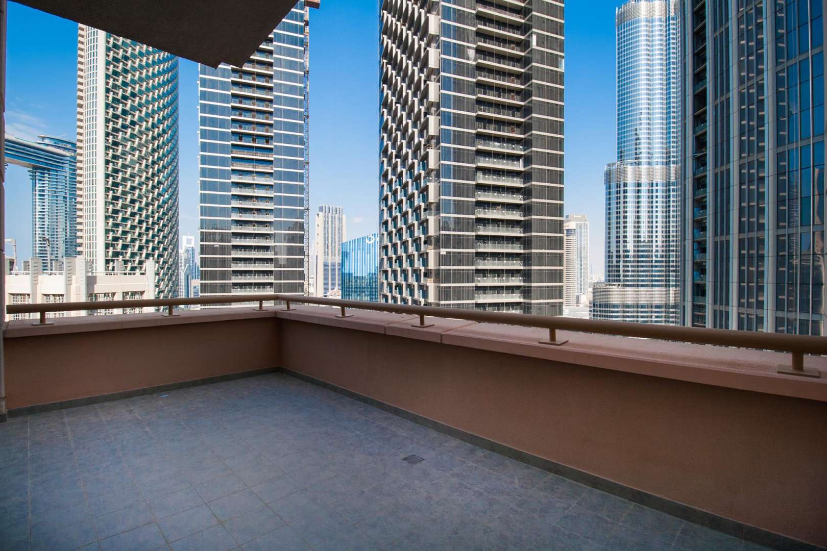 Aerial view of Downtown Dubai skyline near Standpoint Tower apartment for rent